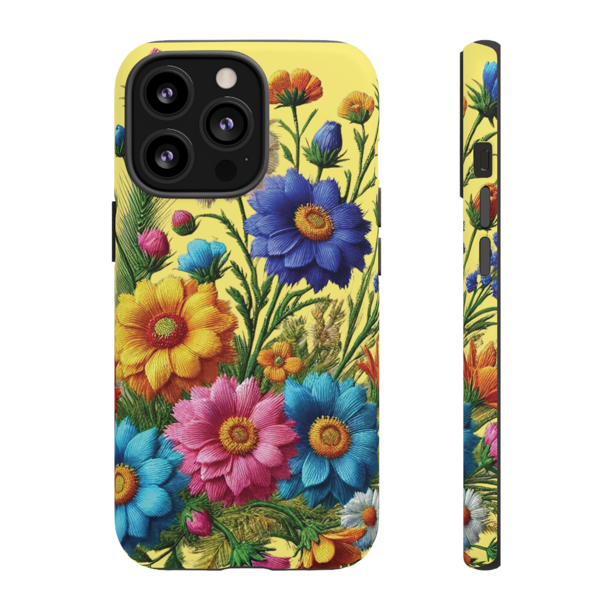 Phone Case Yellow Bright Floral Protective Phone Case Gift for Her Phone 15, Samsung iPhone Samsung  iPhone 15, Samsung iPhone Samsung Accessory Gift for Her