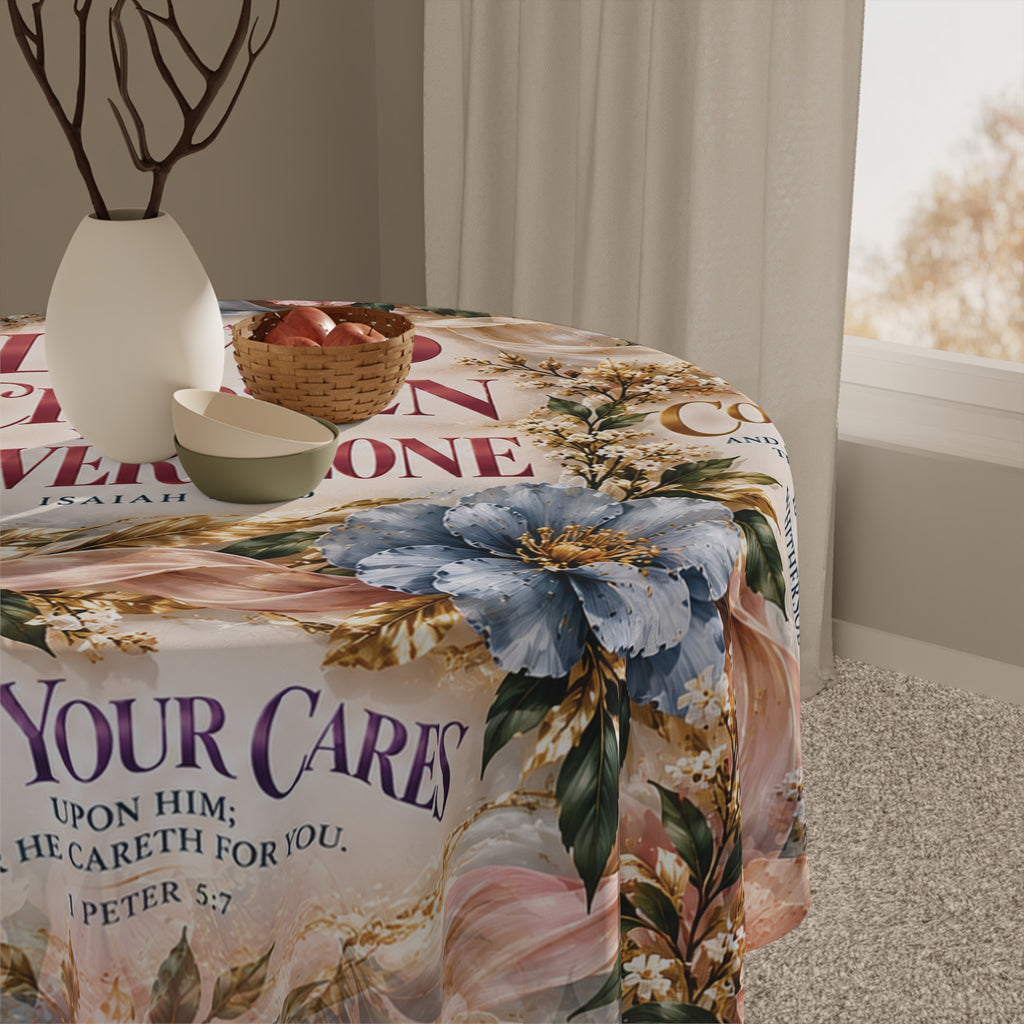 You Are Loved You Are Chosen Tablecloth | Inspirational Scripture Table Linen | Christian Home Decor