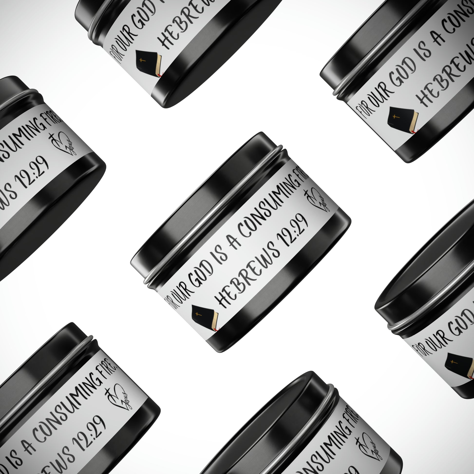 New House Sacred Light Divine Verse Tin Candles Embrace Peace with 4oz/8oz Coconut Soy Wax, Hand-Poured in USA. Lead-Free Wick, 20-40hr Burn. Evergreen, Vanilla, More. Spiritual Ambiance Awaits. Grace.