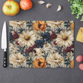 Durable Tempered Glass Cutting Board – Elegant Winter Floral Design | Heat-Resistant, Non-Slip, Stylish Kitchen Decor Navy, Amethyst, White & MorePerfect for Kitchen Prep, Chopping, and Serving with Style - MRSBYVALLE