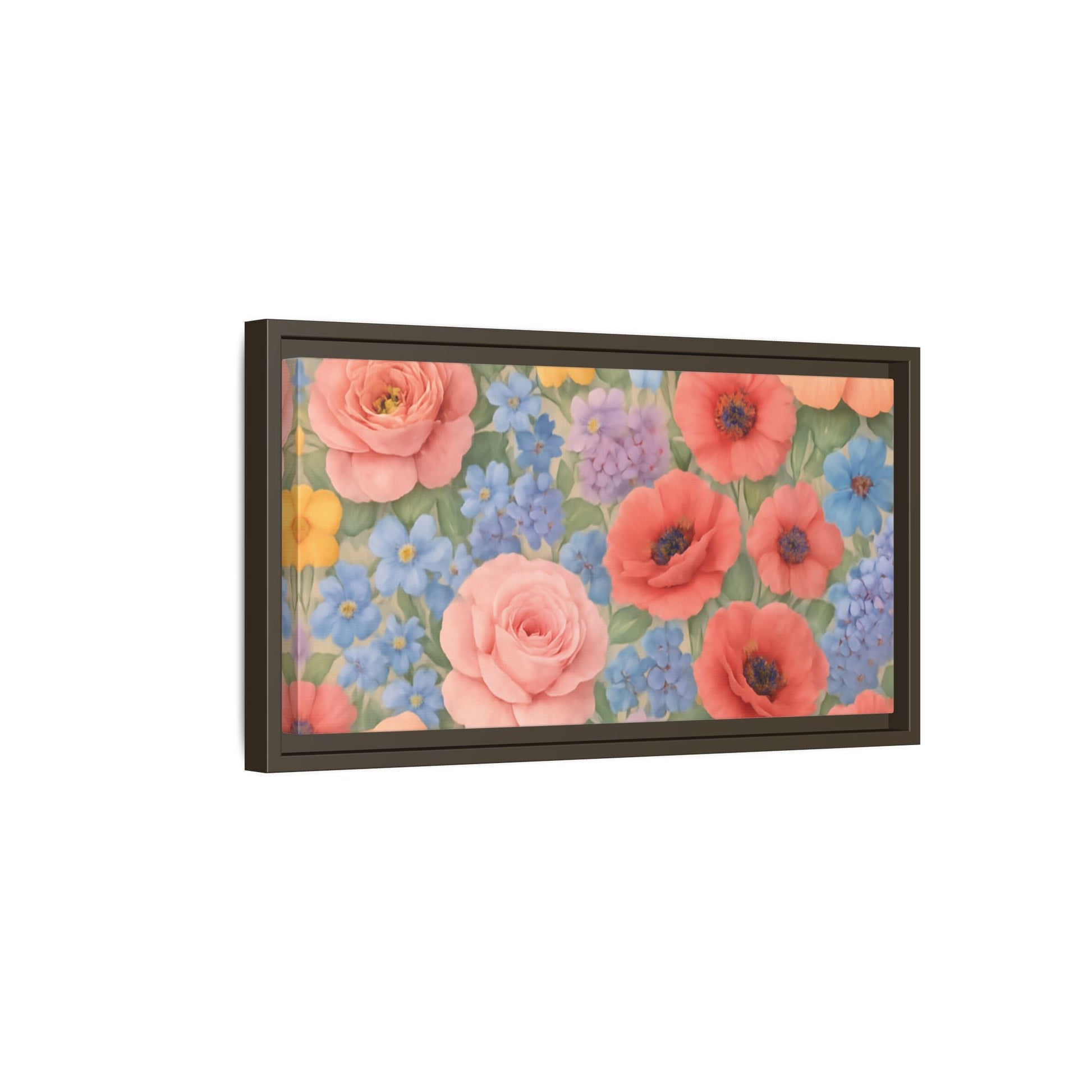 Luxury Framed Floral Canvas – Bold Multi-Color Botanical Wall Art, Elegant Nature-Inspired Accent for Living Room, Bedroom, or Office Décor Gift for Mom