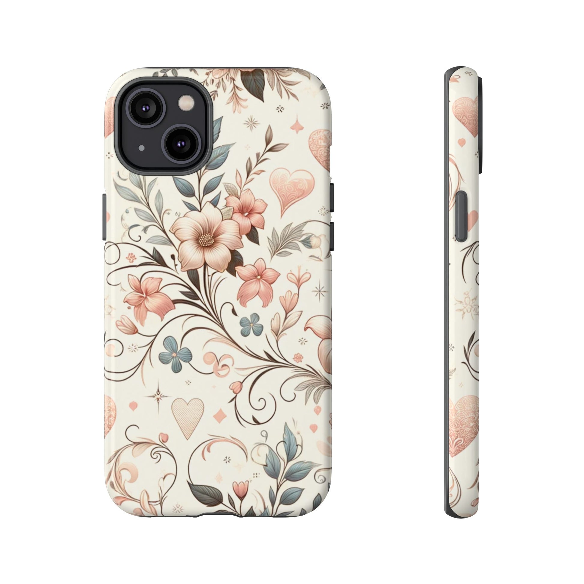 Floral Design Luxury Phone Tough Case Floral Elegant Durable Stylish for Modern Devices iPhone 17, 16 15, Samsung iPhone Samsung Accessory Gift for Her