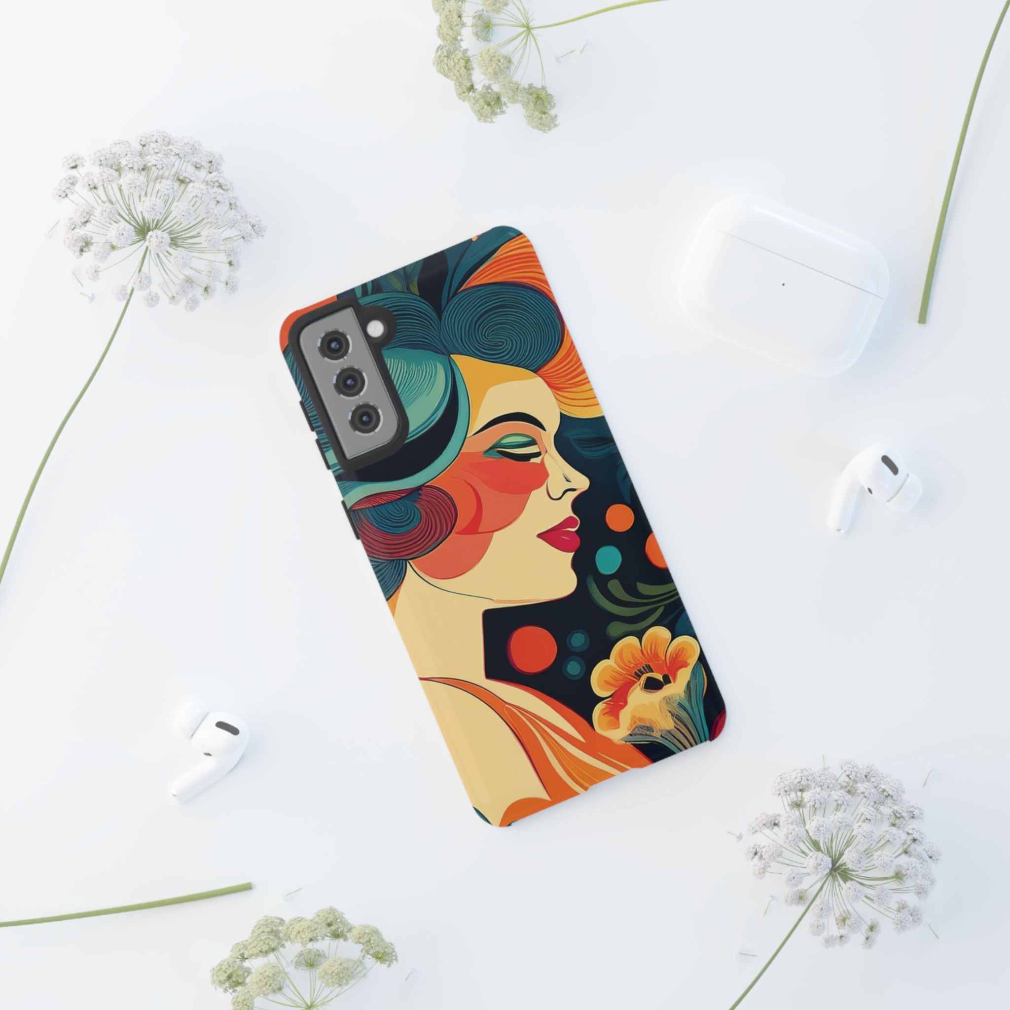 Coque de Téléphone Esthétique Années 50 Rétro Design d'Inspiration Vintage aux Couleurs Pastel Housse Style Mid-Century pour Modèles iPhone et Samsung Galaxy