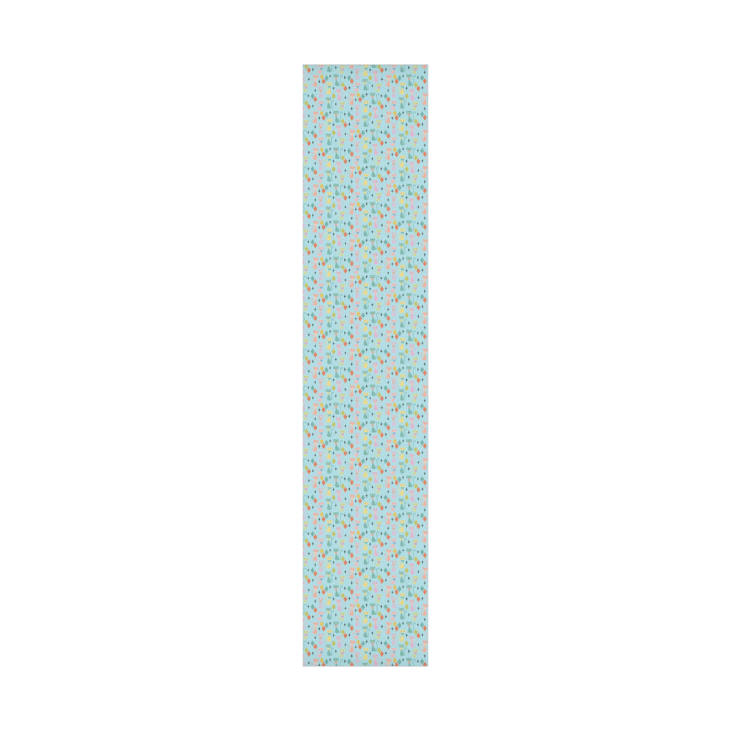 Papier cadeau chat atomique, papier cadeau rétro, motif chaton pastel du milieu du siècle, fêtes vintage 30x20, 30x72, 30x144 Parfait pour toutes les occasions