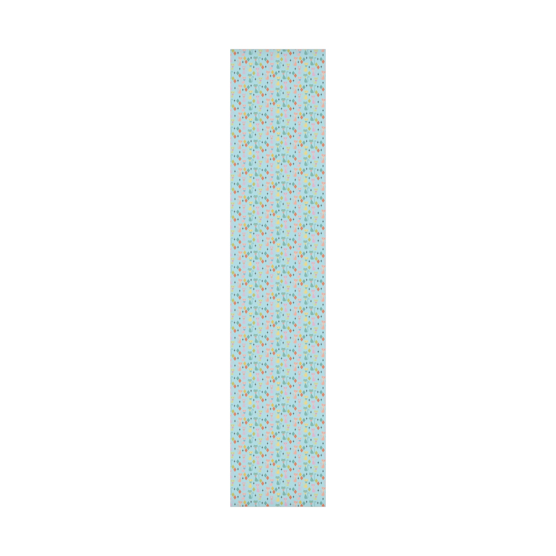 Atomic Cat Wrapping Paper, Retro Gift Wrap, Pastel Mid-Century Kitty Design, Vintage Holiday 30x20, 30x72, 30x144 Perfect for all Occasion
