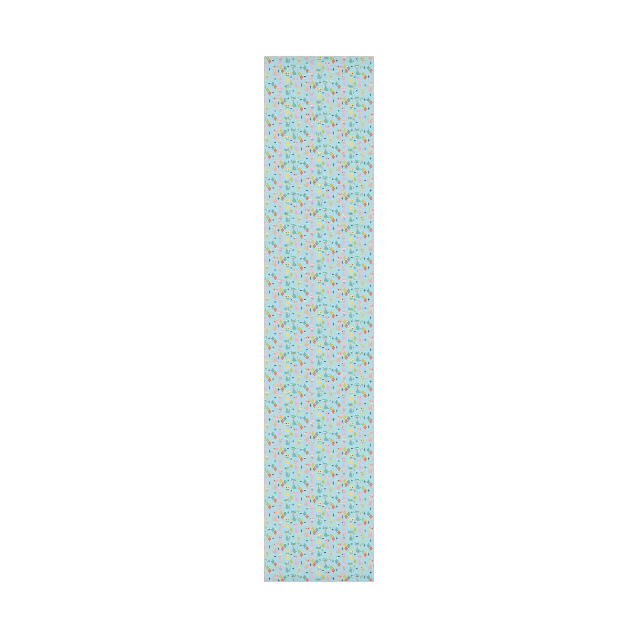 Papier cadeau chat atomique, papier cadeau rétro, motif chaton pastel du milieu du siècle, fêtes vintage 30x20, 30x72, 30x144 Parfait pour toutes les occasions