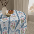 Nappe vintage bleue et rose avec nœuds — Nappe de table romantique à motifs floraux