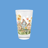 Pint Glass, Watercolor Floral House Cat, Gift for Cat Lovers, Cute Cat Glassware, Flower Decor, Spring Home Gift, Perfect Gift, Handwash