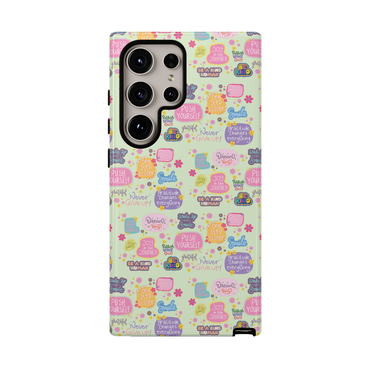 Good Vibes Only Protective Phone Case  Shockproof Slim Aesthetic Motivational Quote Cover, Positive Affirmation Gift for Mom, Teens & Besties | iPhone & Galaxy