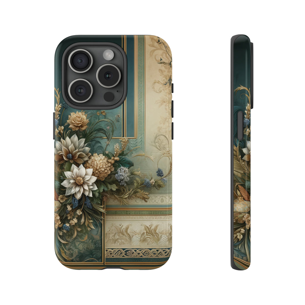 Victorian Floral Boho Luxury Phone Tough Case Floral Elegant Durable Stylish for Modern Devices iPhone 15, Samsung iPhone Samsung Accessory Gift for Her.