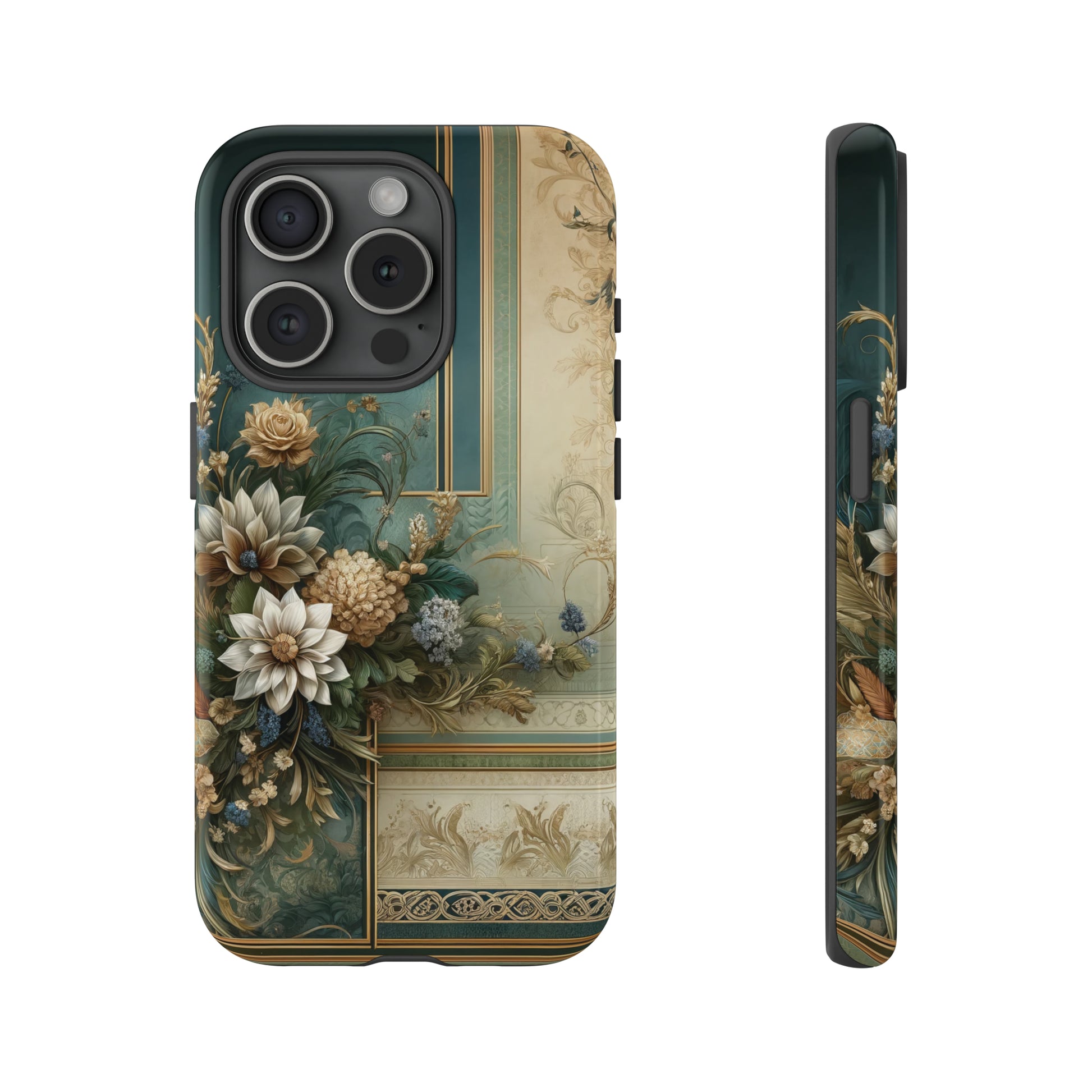 Victorian Floral Boho Luxury Phone Tough Case Floral Elegant Durable Stylish for Modern Devices iPhone 15, Samsung iPhone Samsung Accessory Gift for Her.