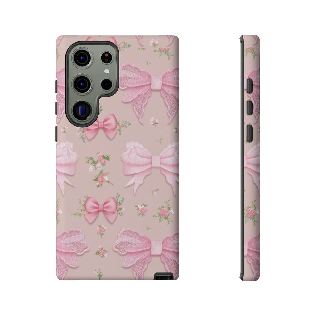 Luxury Pink Bow Phone Case – Cute & Protective Cover for iPhone & Samsung Gift for Her