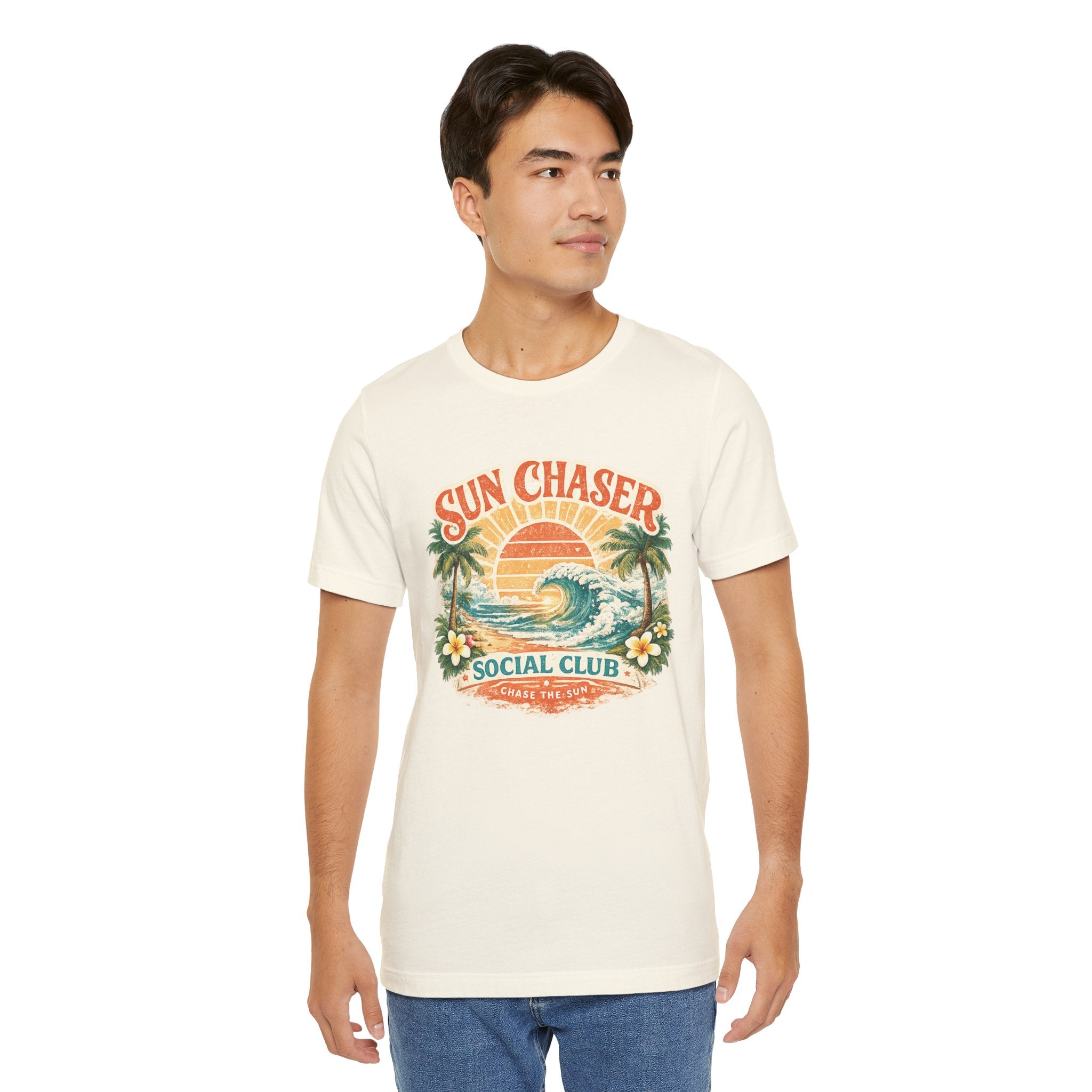 Sun Chaser T-Shirt — Retro Sunrise Graphic Tee Gift Fun