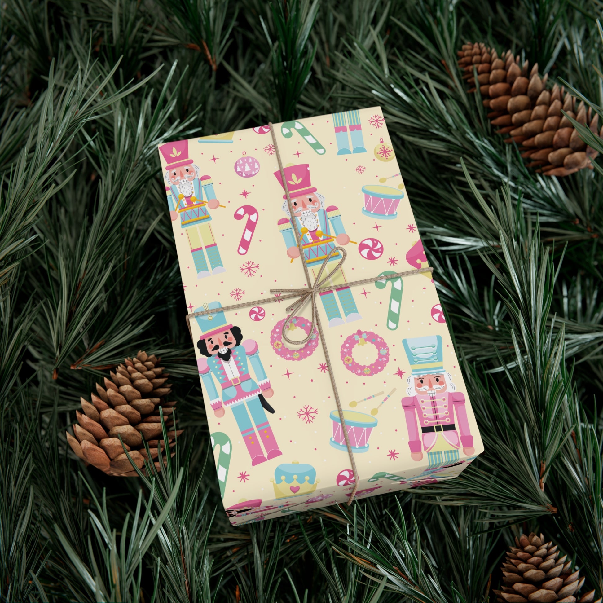 Yellow Festive Nutcracker Wrapping Paper | Vibrant Holiday Gift Wrap with Classic Nutcracker Design | Perfect for Christmas Presents Gifts Moms - MRSBYVALLE