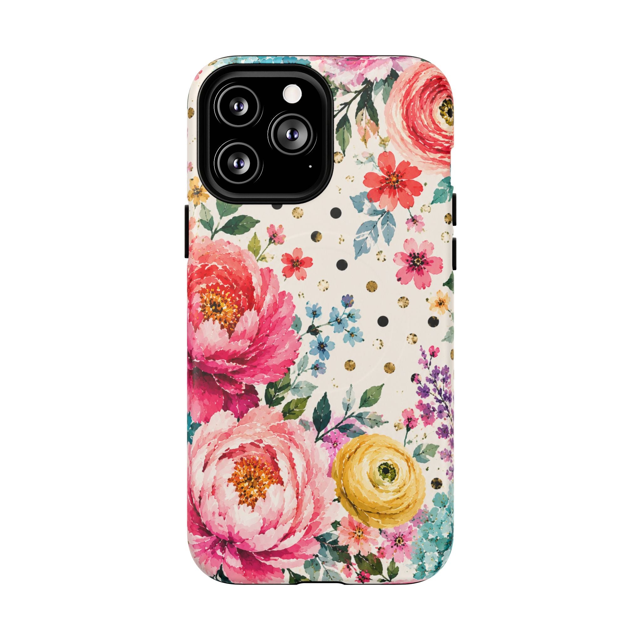Watercolor Floral Peonies phone case | magnetic slim protective case