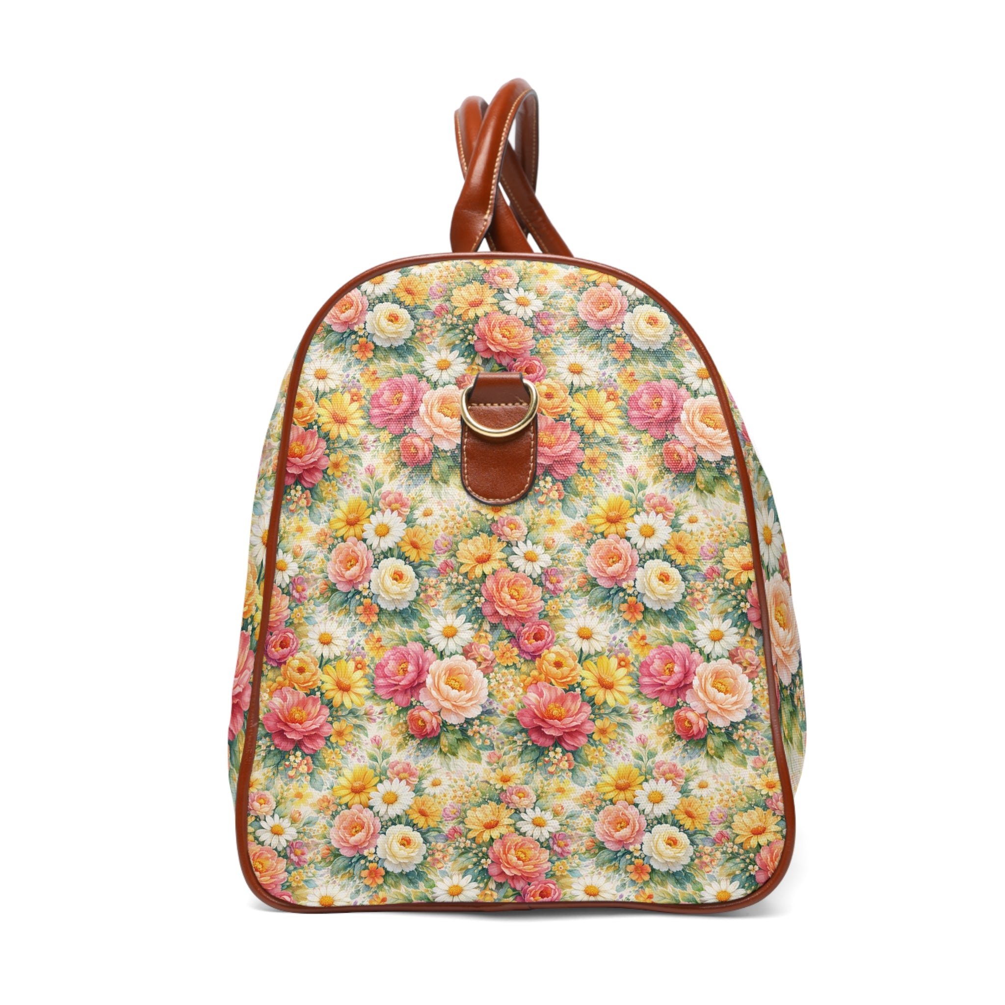 Sac de voyage étanche — Jardin botanique luxuriant et sauvage rose et jaune