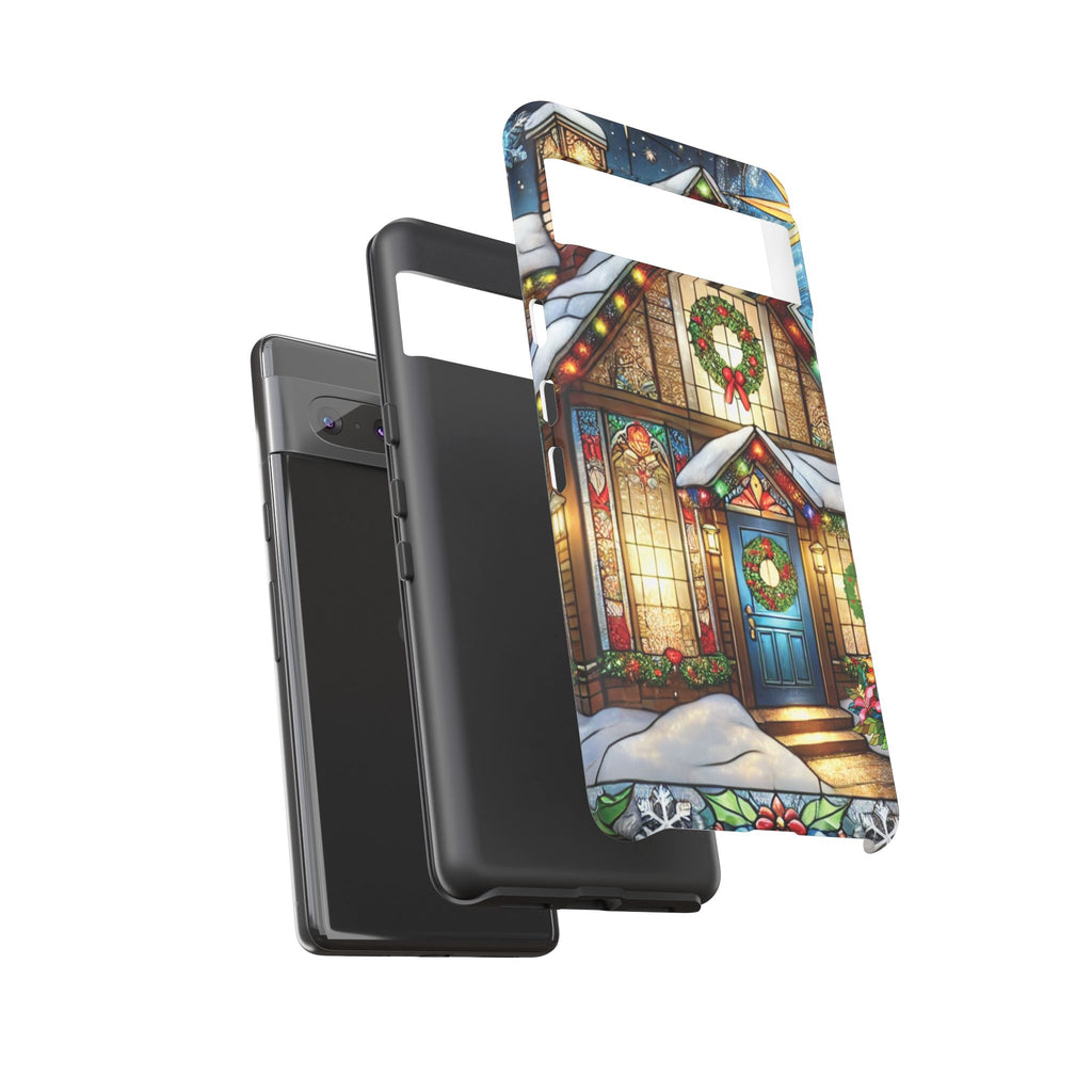 Stain Glass Christmas Phone Case Unique Holiday Protection for Your Device | Stylish & Durable Cover Gift for Her Phone 15, Samsung iPhone Samsung Accessory Gift for Her