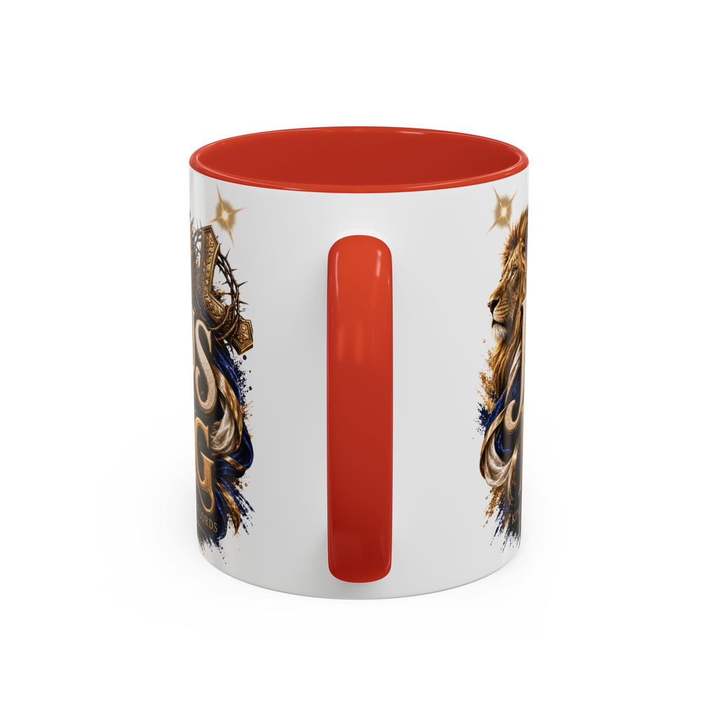 Jesus Is King Coffee Mug Christian Faith Accent Mug (11/15oz) Gift for Dad Mom