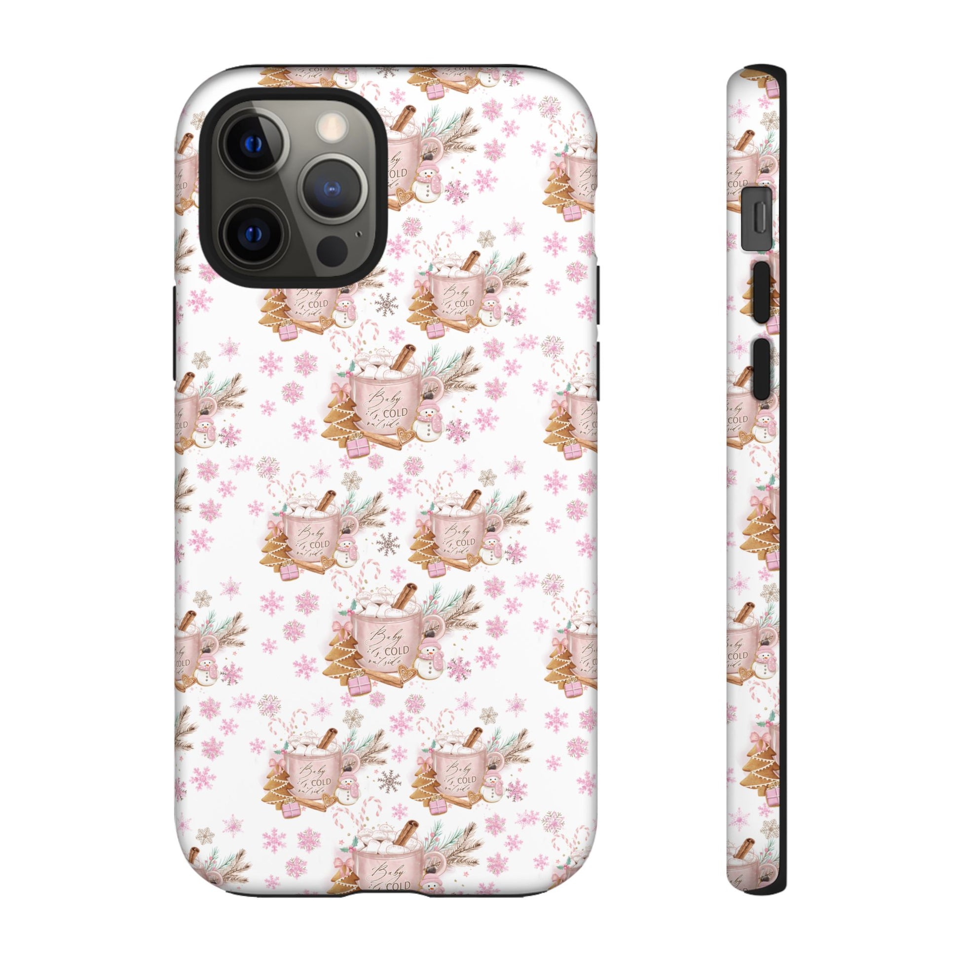 Baby it's Cold Outside Pink and White Phone Case Unique Holiday Protection for Your Device | Stylish & Durable Cover Gift for Her Phone 15, Samsung iPhone Samsung Accessory Gift for Her