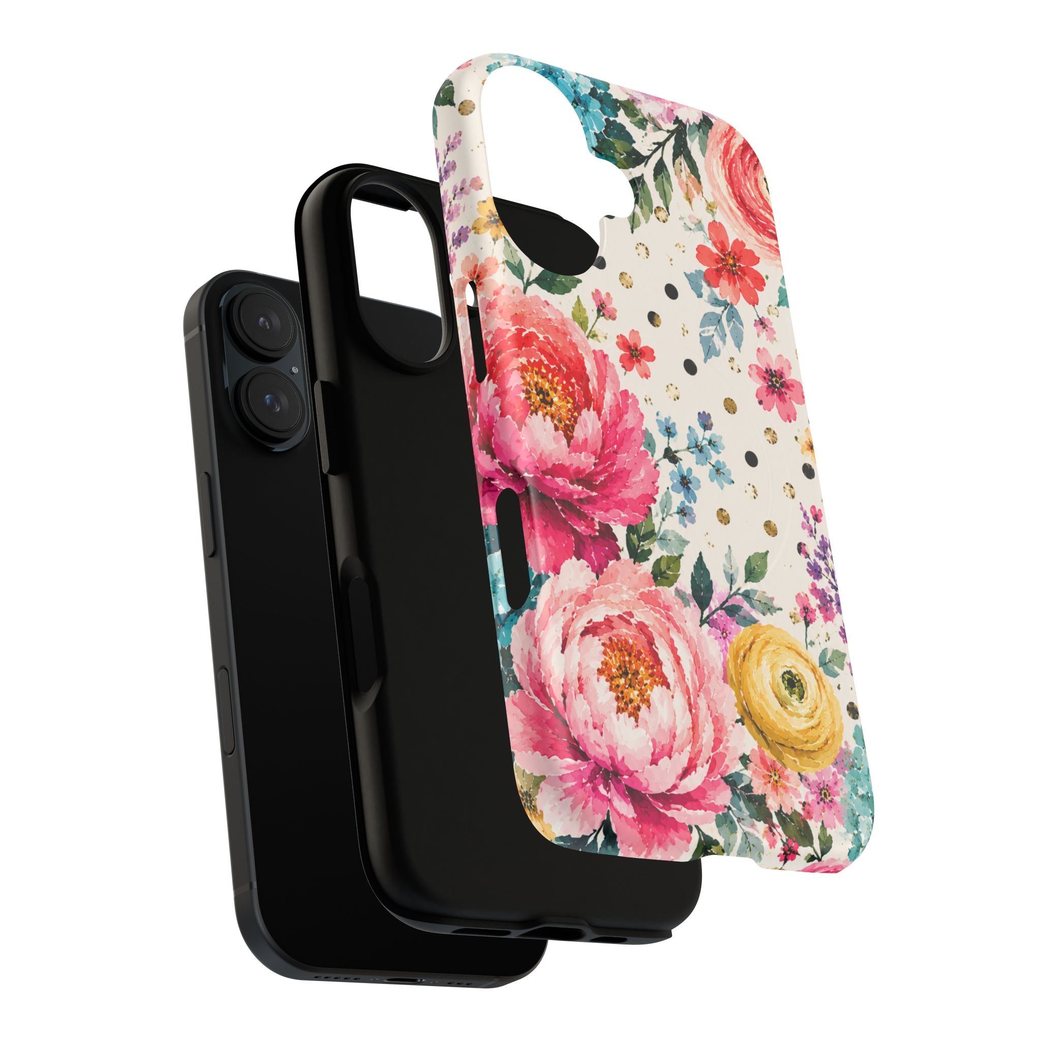 Watercolor Floral Peonies phone case | magnetic slim protective case