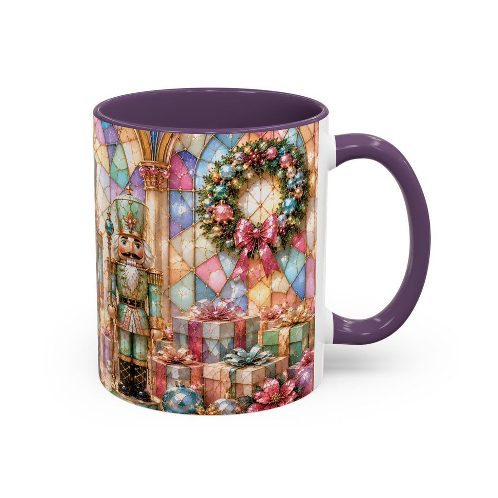 Nutcracker Christmas Coffee Mug – Festive Stained-Glass Holiday Accent Cup (11/15oz) Gift for Her