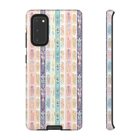 Boho Pastel Feathers Modern Watercolor Abstract Phone Case Compatible with iPhone, Samsung & More - Stylish, Durable Protection with Vibrant Artistic Design Perfect Gift for Her