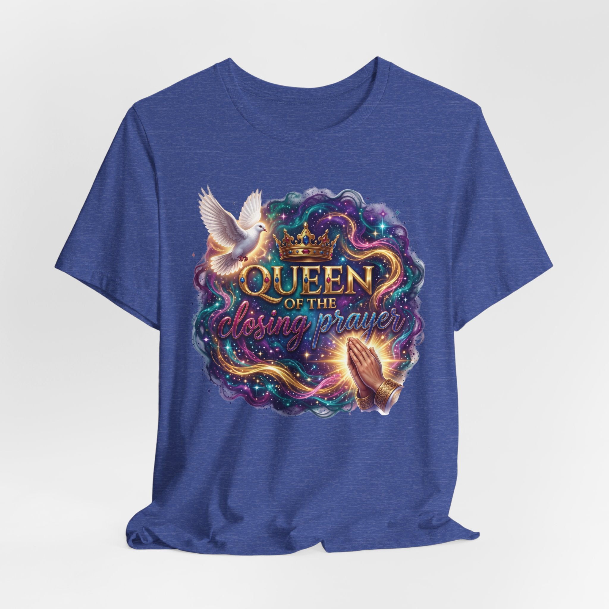 Queen of the Closing Prayer Christian T-Shirt | Funny Church Shirt for Women | Faith-Based Graphic Tee