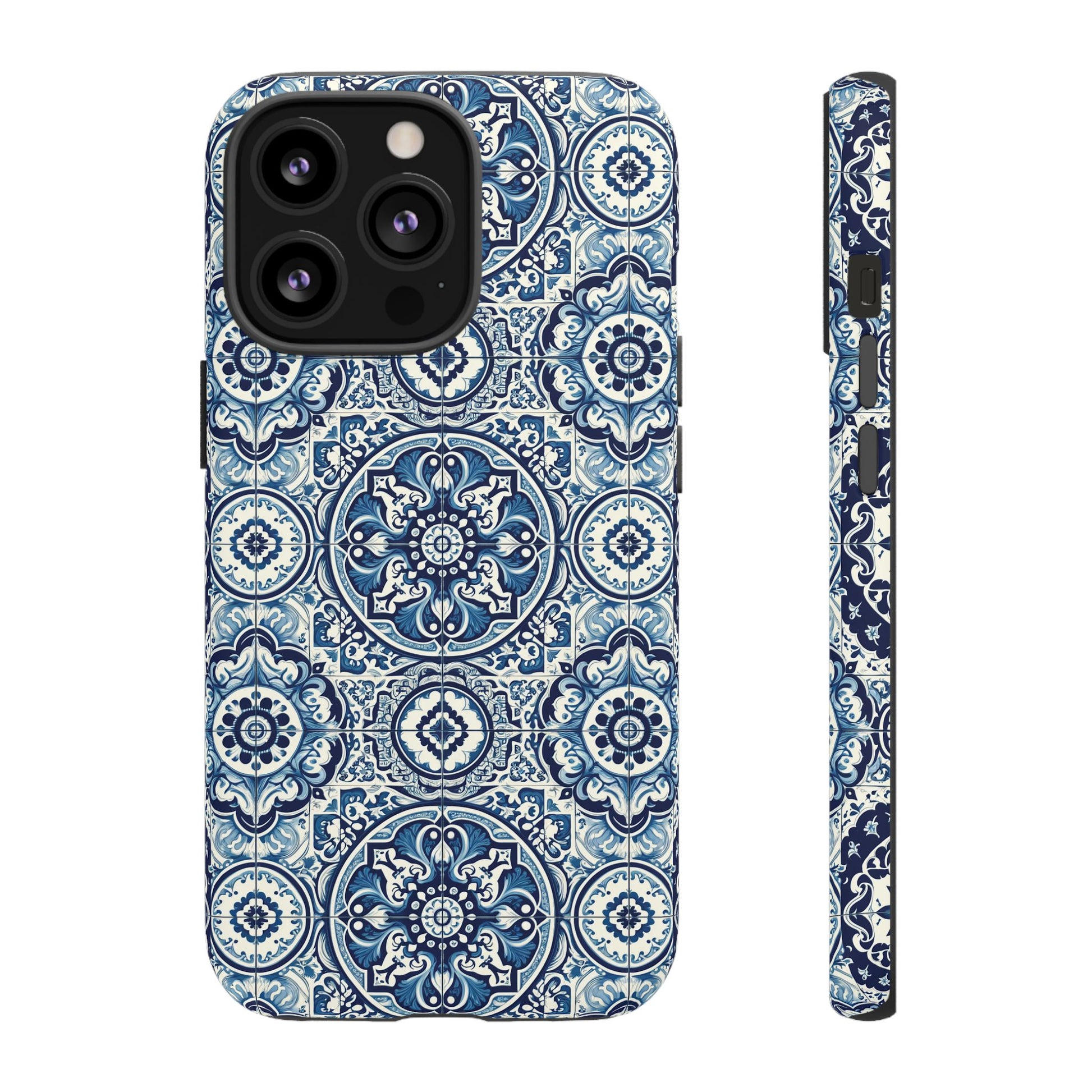 Azulejo Tile Phone Case Elegant Mediterranean Blue Porcelain Design iPhone 17, 16, 15, Samsung iPhone Samsung Accessory Gift for Her