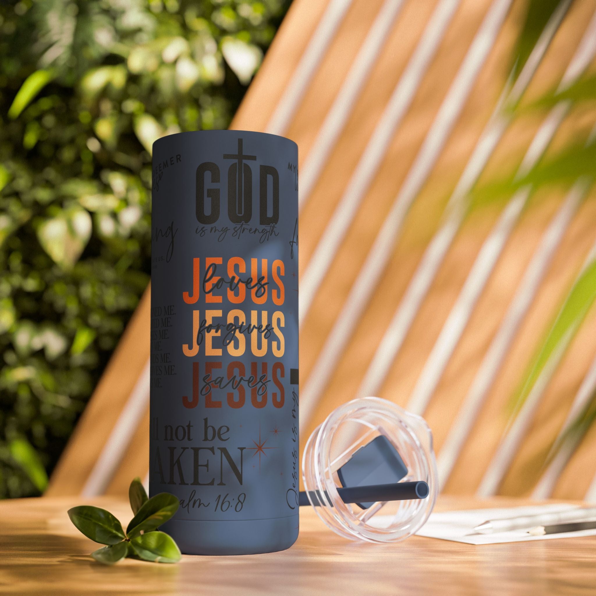 Gobelet fin chrétien inspirant 20oz Cadeau Foi Jésus, Tasse de voyage Verset biblique, Boissons motivantes, Cadeau chrétien parfait