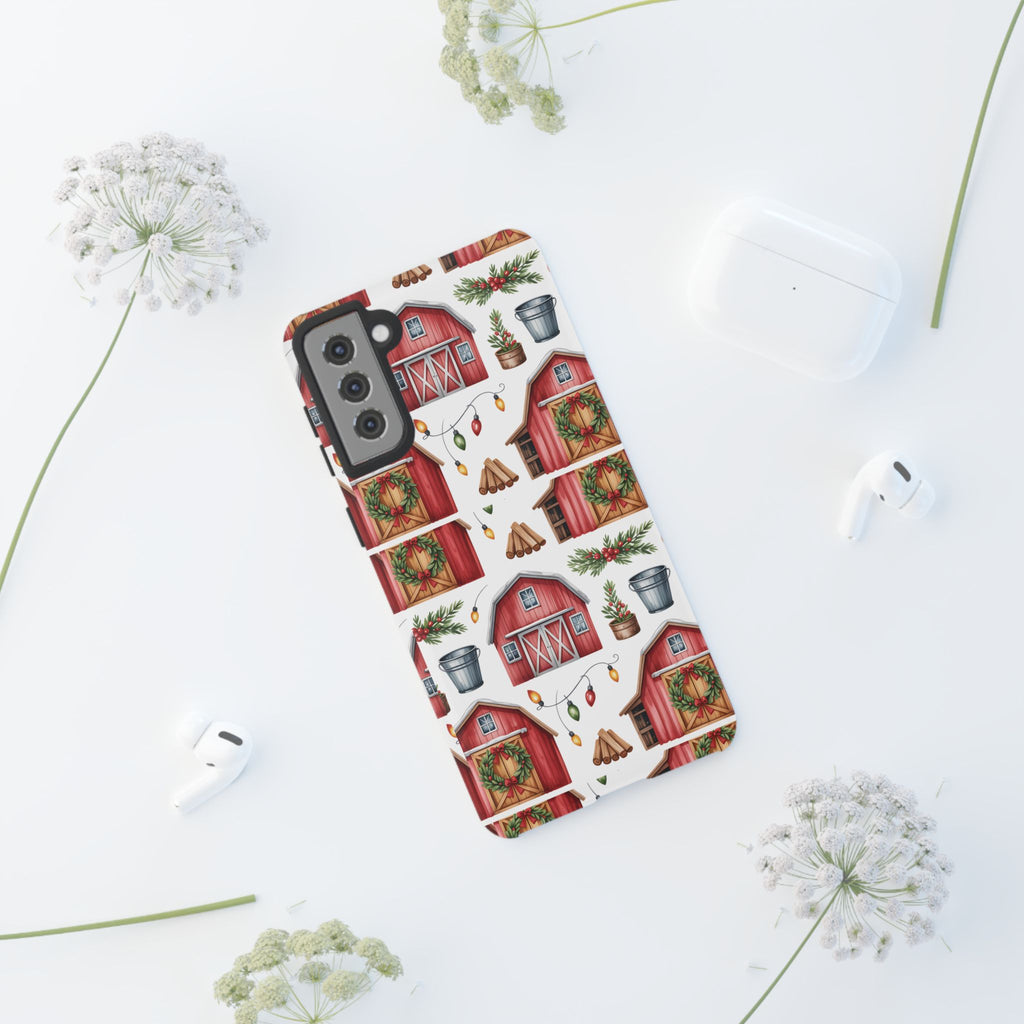 Farmhouse Christmas Design Phone Case - Stylish, Protective Cover for All Models Gift for Mom Accessory Gift for Her