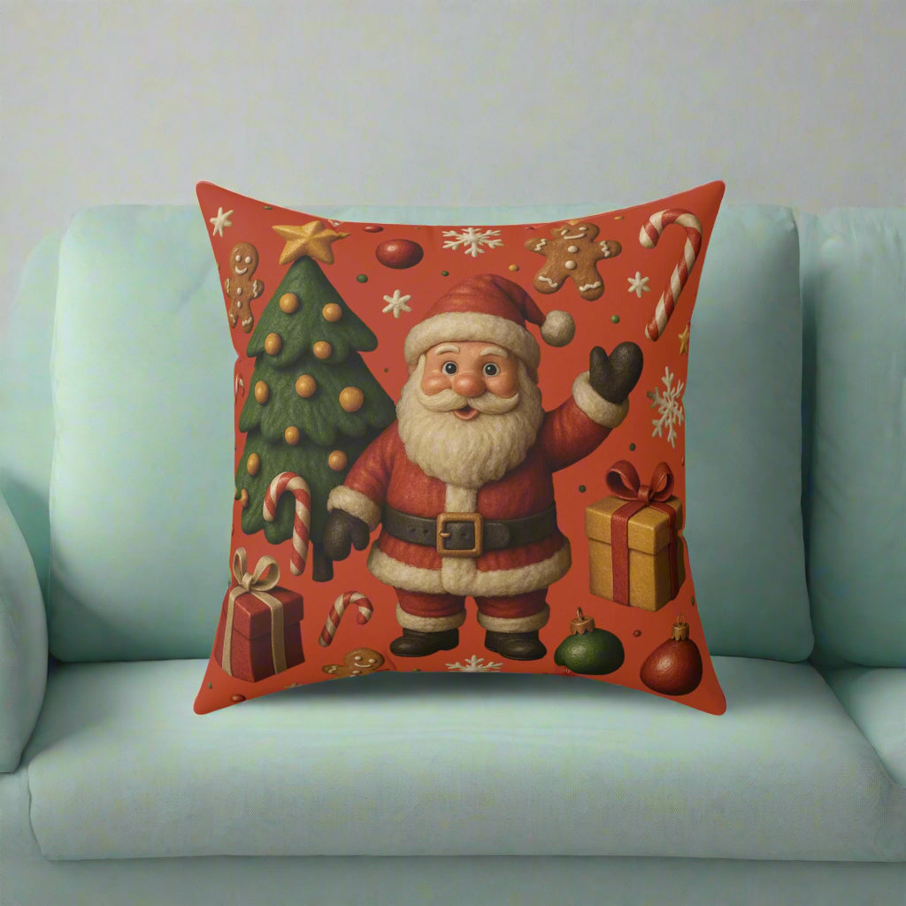 Christmas Square Pillow Festive Holiday Throw Cushion, Cozy Seasonal Decor for Couch, Bed, or Chair, Available in 16x16, 18x18, and 20x20 SizesReading Nook