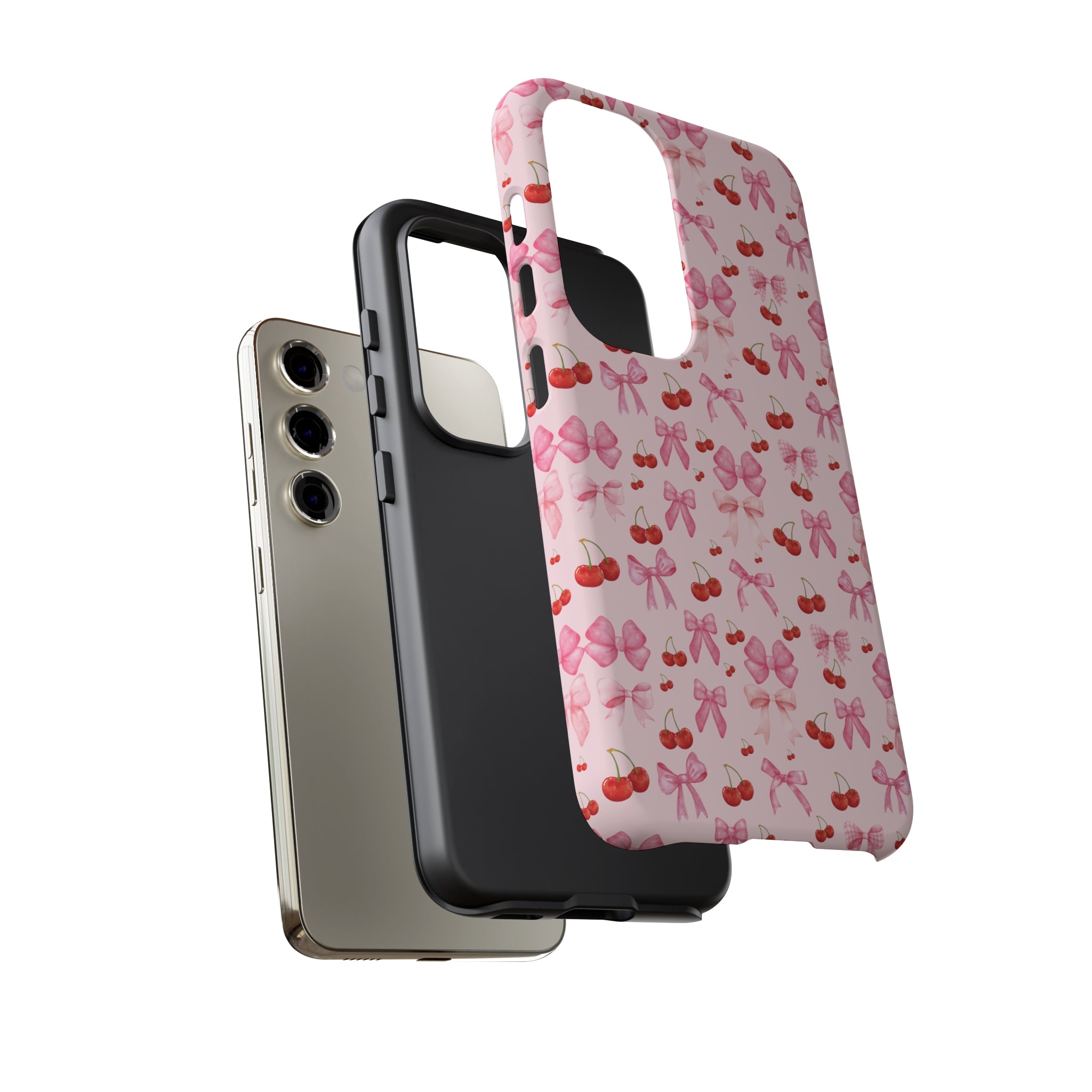 Coquette phone case Cherry Coquette Ribbon Bow iPhone Case Fruity, Girly Gift for Her Phone 15, Samsung iPhone Samsung Gift for Her Case iPhone 15, Samsung iPhone Samsung Accessory Gift for Her.