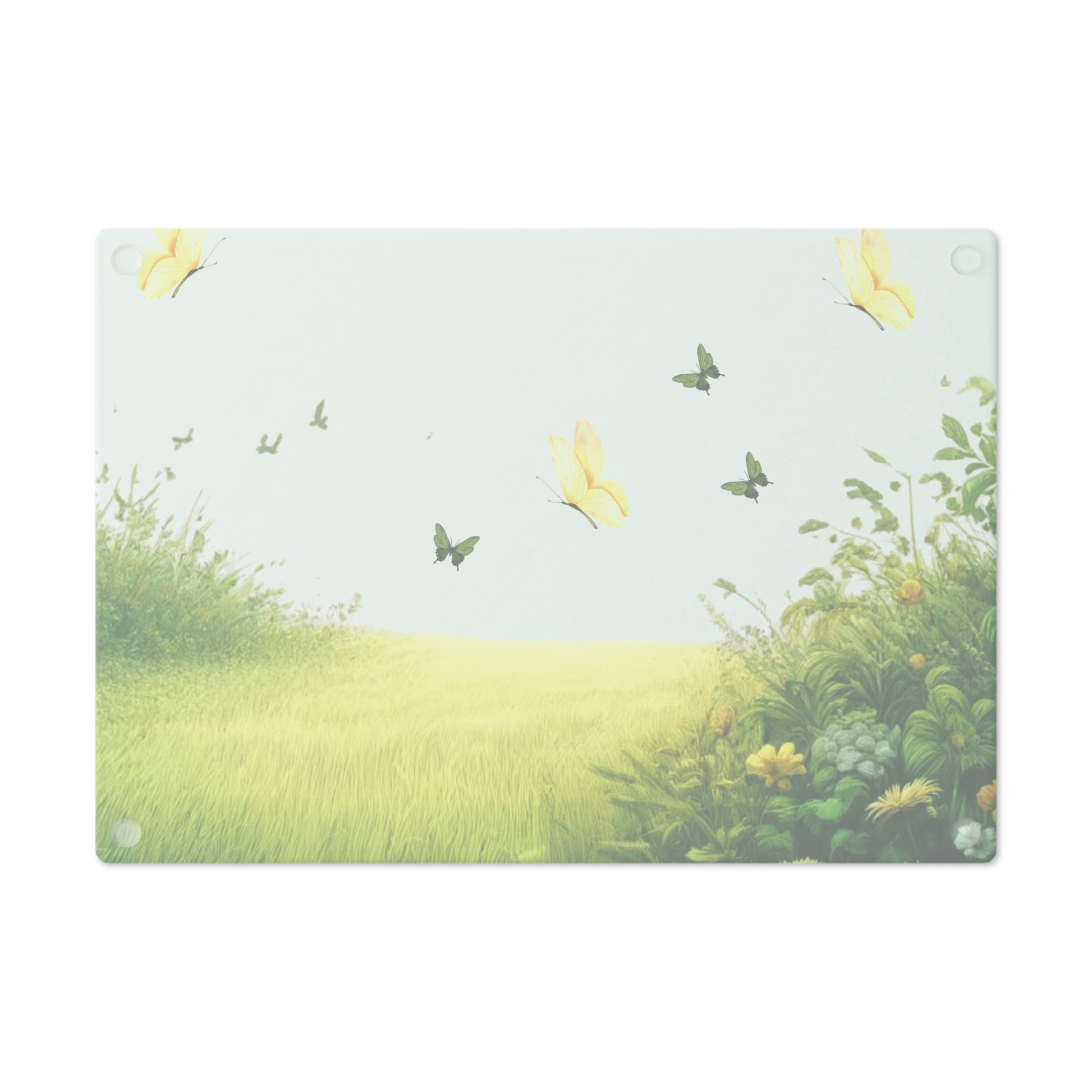 Butterflies Cutting Board Floral Tempered Glass Cutting Board Durable Kitchen Decor with Elegant Flower Design, Housewarming, New House Gift - MRSBYVALLE