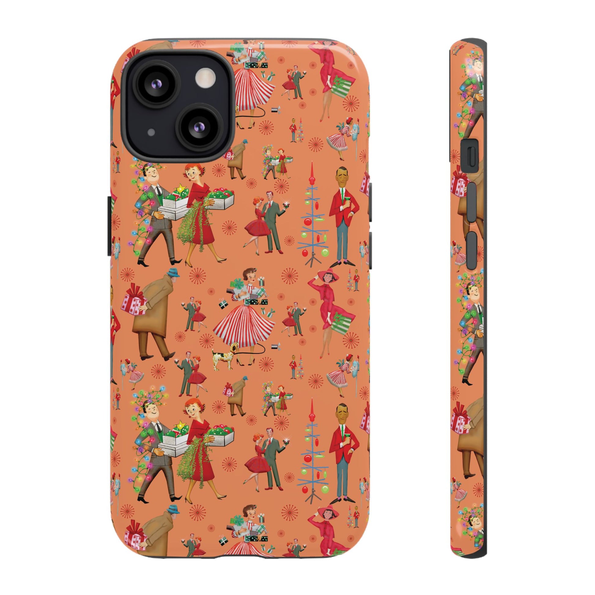 Retro Christmas 50s Phone Case Unique Holiday Protection for Your Device | Stylish & Durable Cover Gift for Her Phone 17, 16, 15, Samsung iPhone Accessory Gift for Her