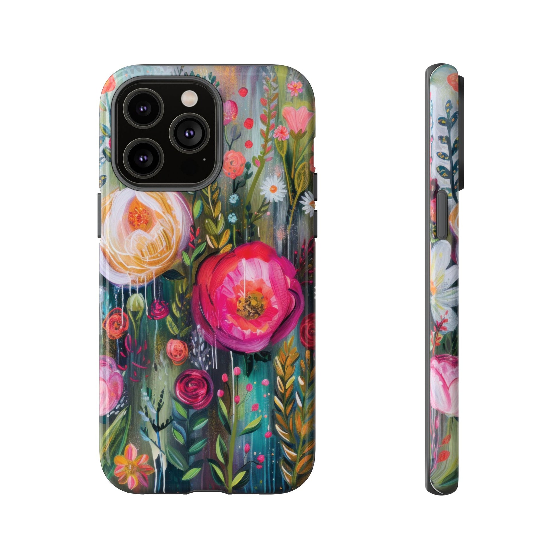 Watercolor Boho Floral Phone Case for iPhone 16 15 14 13 12  21 23 Samsung, and Pixel | Stylish Protective Cover Gift for Her Perfect for Floral Lover