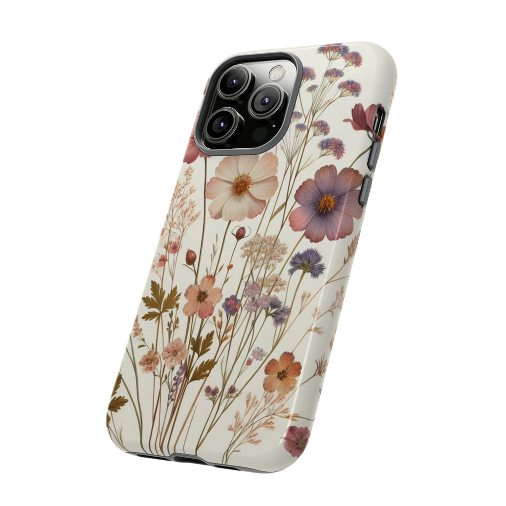 Wildflower Boho Luxury Phone Tough Case Floral Elegant Durable Stylish for Modern Devices iPhone 15, Samsung iPhone Samsung Accessory Gift for Her.