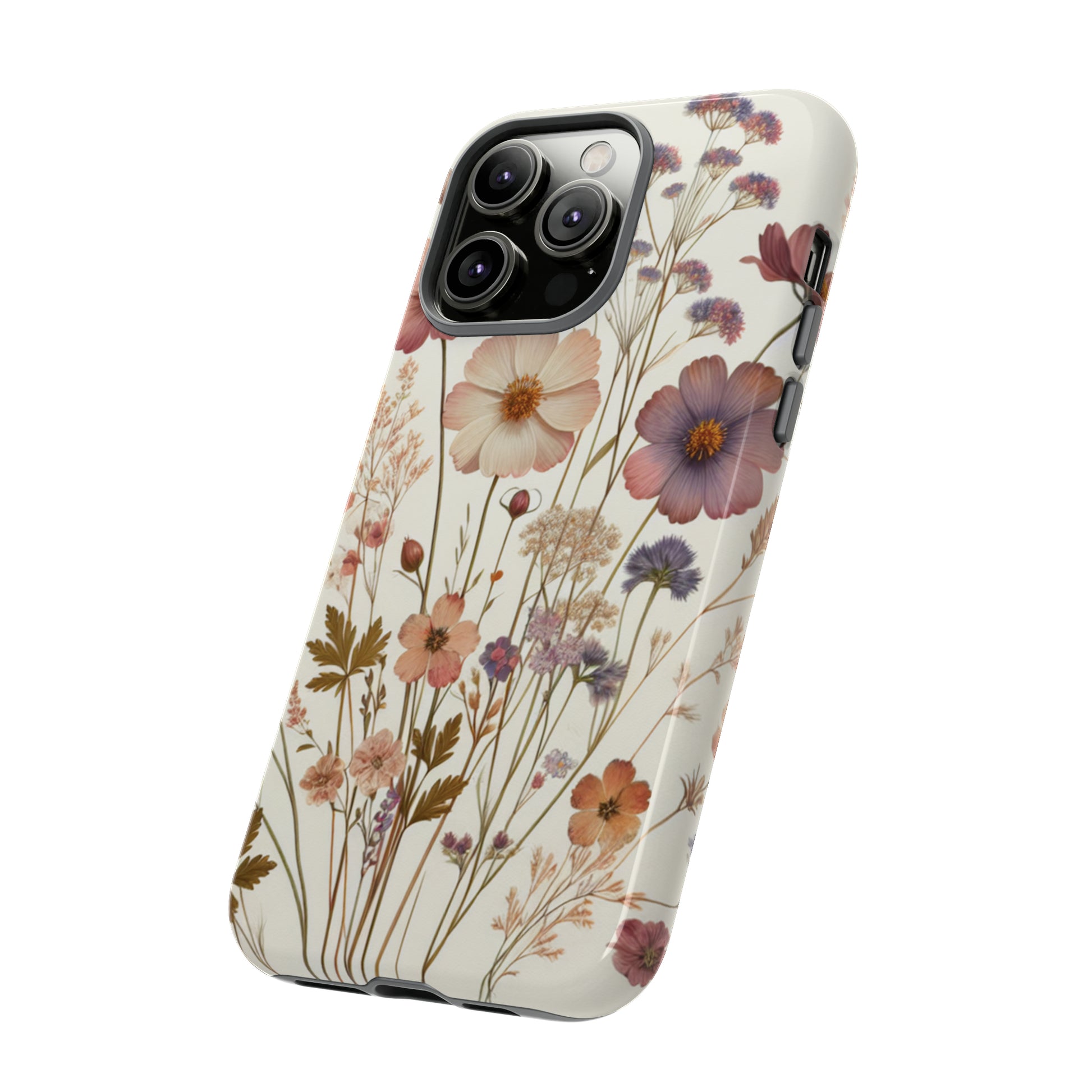 Wildflower Boho Luxury Phone Tough Case Floral Elegant Durable Stylish for Modern Devices iPhone 15, Samsung iPhone Samsung Accessory Gift for Her.