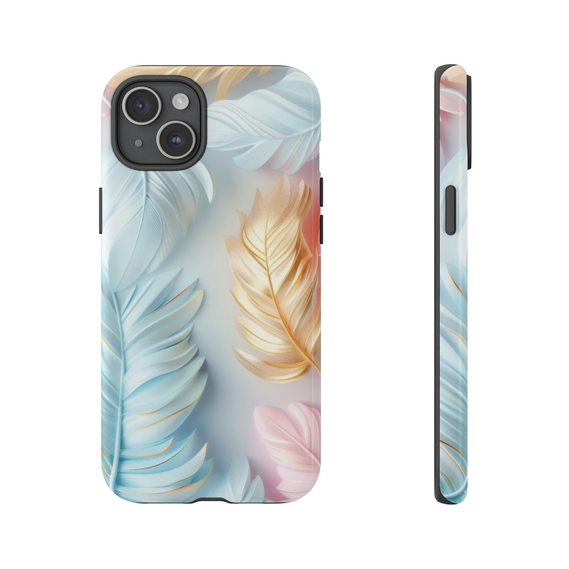 Pastel Feathers Protective Phone Case Gift for Her Phone 15, Samsung iPhone Samsung Gift for Her Case iPhone 15, Samsung iPhone Samsung Accessory Gift for Her