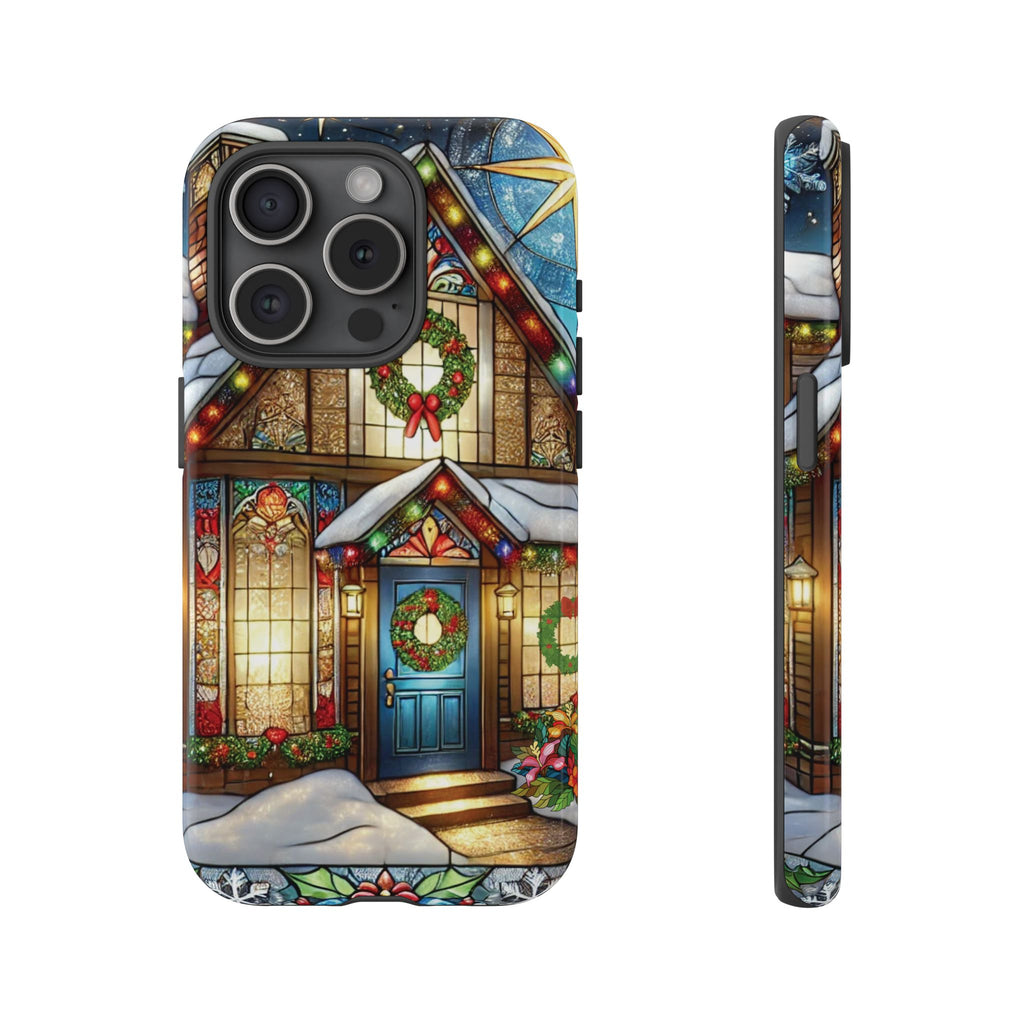 Stain Glass Christmas Phone Case Unique Holiday Protection for Your Device | Stylish & Durable Cover Gift for Her Phone 15, Samsung iPhone Samsung Accessory Gift for Her