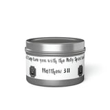 New House Sacred Light Divine Verse Tin Candles Embrace Peace with 4oz/8oz Coconut Soy Wax, Hand-Poured in USA. Lead-Free Wick, 20-40hr Burn. Evergreen, Vanilla, More Spiritual Ambiance Awaits Pure Harmony Grace..