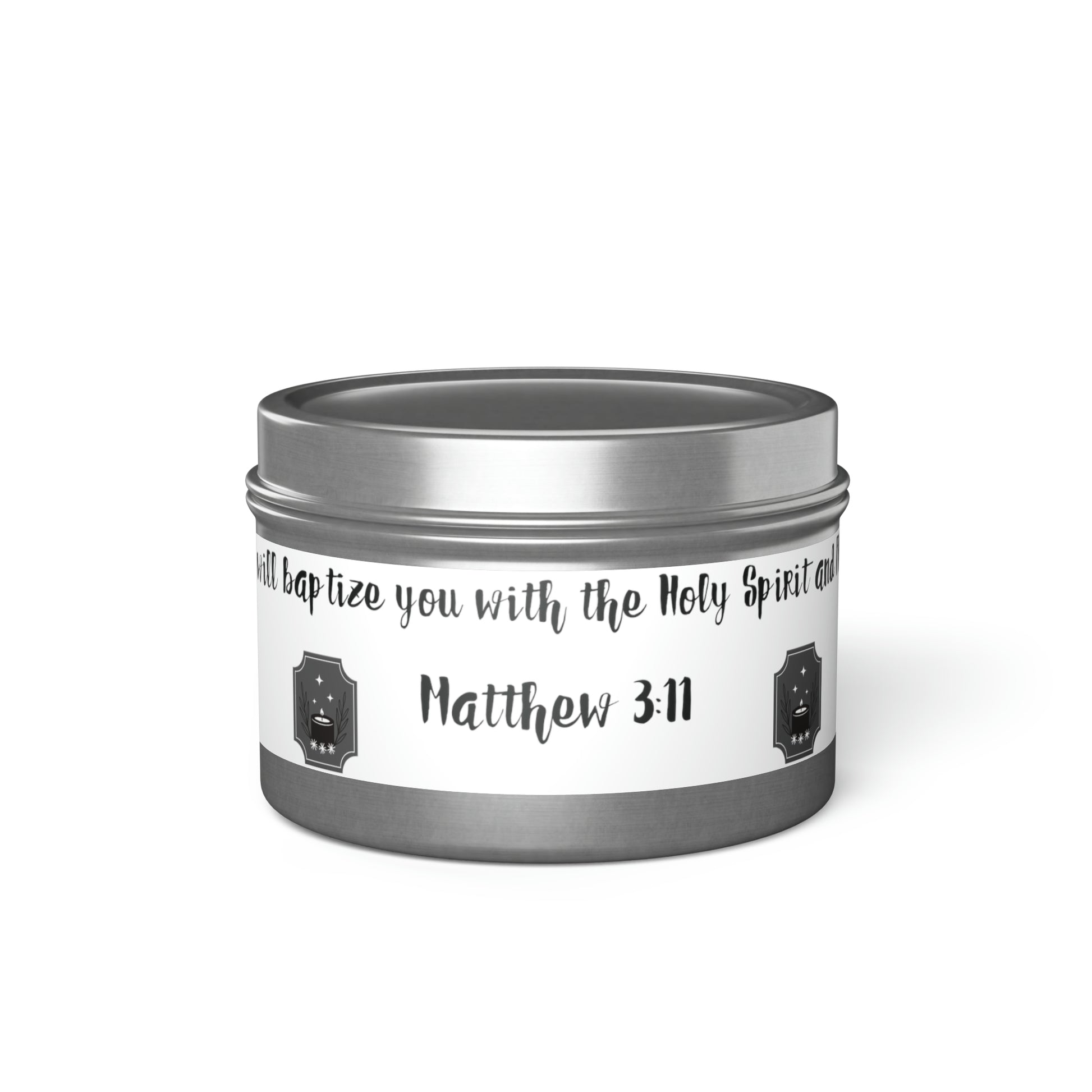 New House Sacred Light Divine Verse Tin Candles Embrace Peace with 4oz/8oz Coconut Soy Wax, Hand-Poured in USA. Lead-Free Wick, 20-40hr Burn. Evergreen, Vanilla, More Spiritual Ambiance Awaits Pure Harmony Grace..