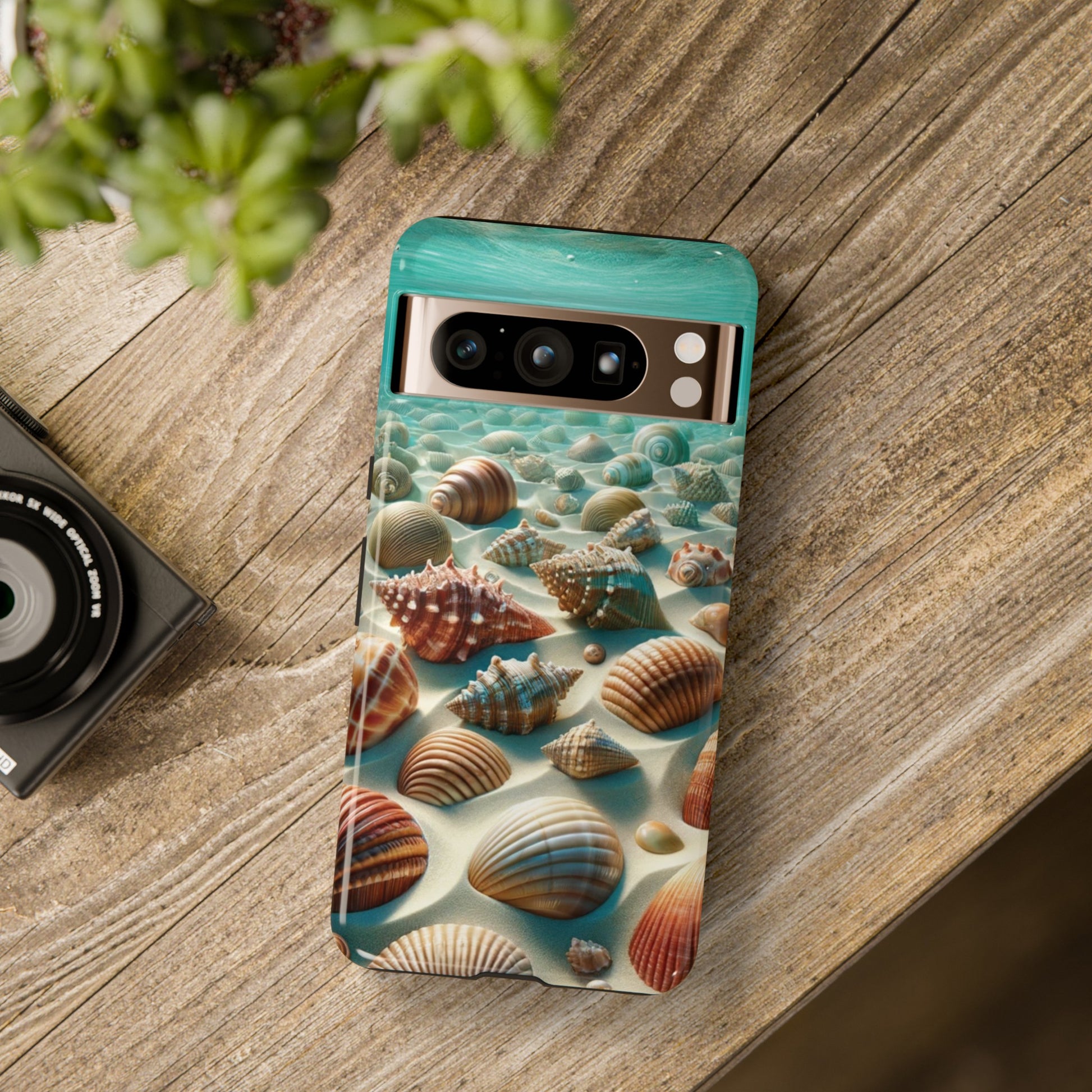 Plush Ocean Bliss Turquoise Seashell Ocean Beach View Protective Phone Case Gift for Her Phone 15, Samsung iPhone Samsung Gift for Her Case iPhone 15, Samsung iPhone Samsung Accessory Gift for Her.