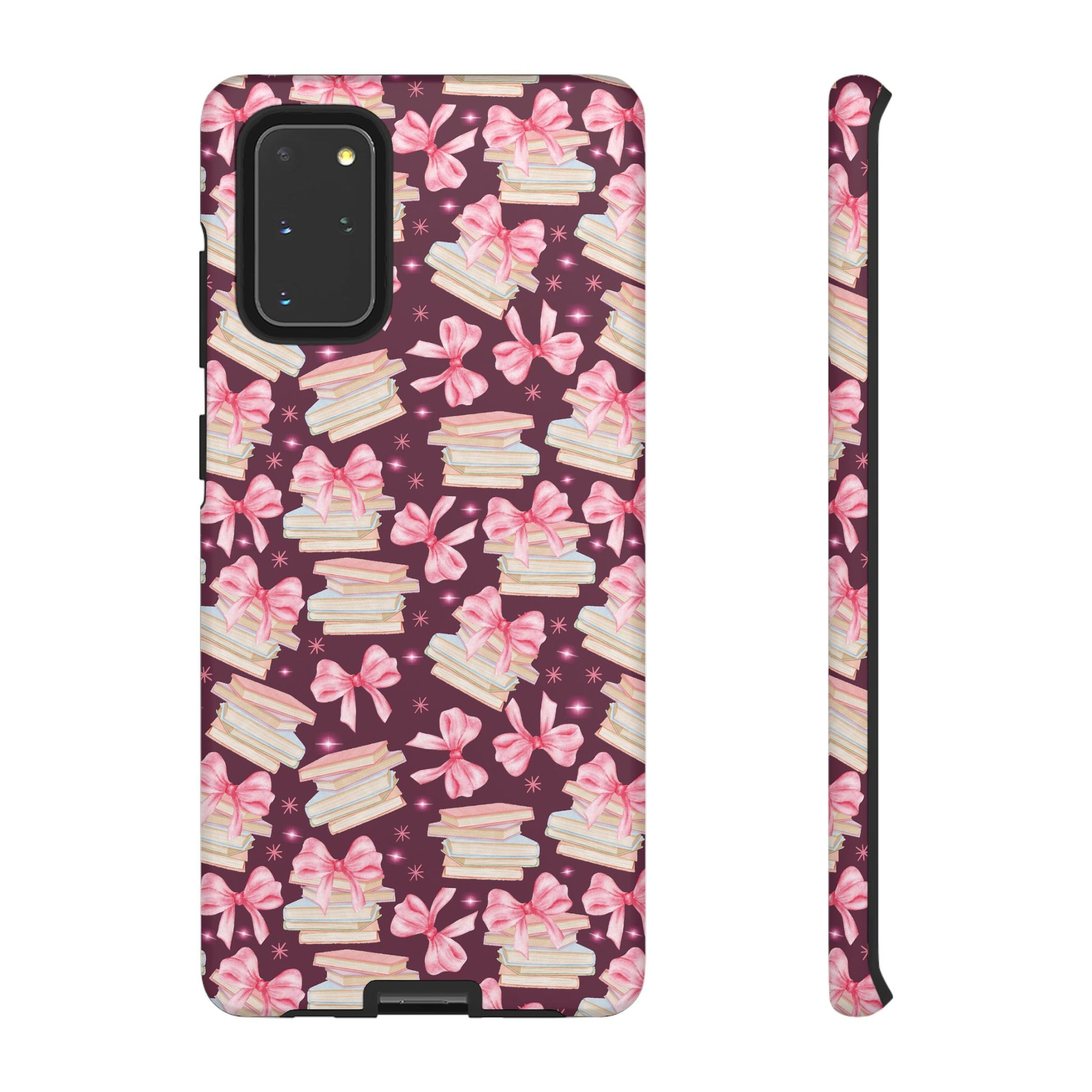 Coquette Pink Bows & Books Phone Case for iPhone 16 15 14 13 12  21 23 Samsung, and Pixel | Stylish Protective Cover Gift for Her Perfect for Floral Lover