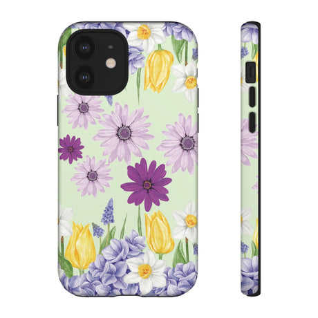 Lavender Yellow Flower Phone Case – Stylish Protective Cover for iPhone & Samsung, Botanical Design, Perfect Gift for Spring & Everyday Elegance