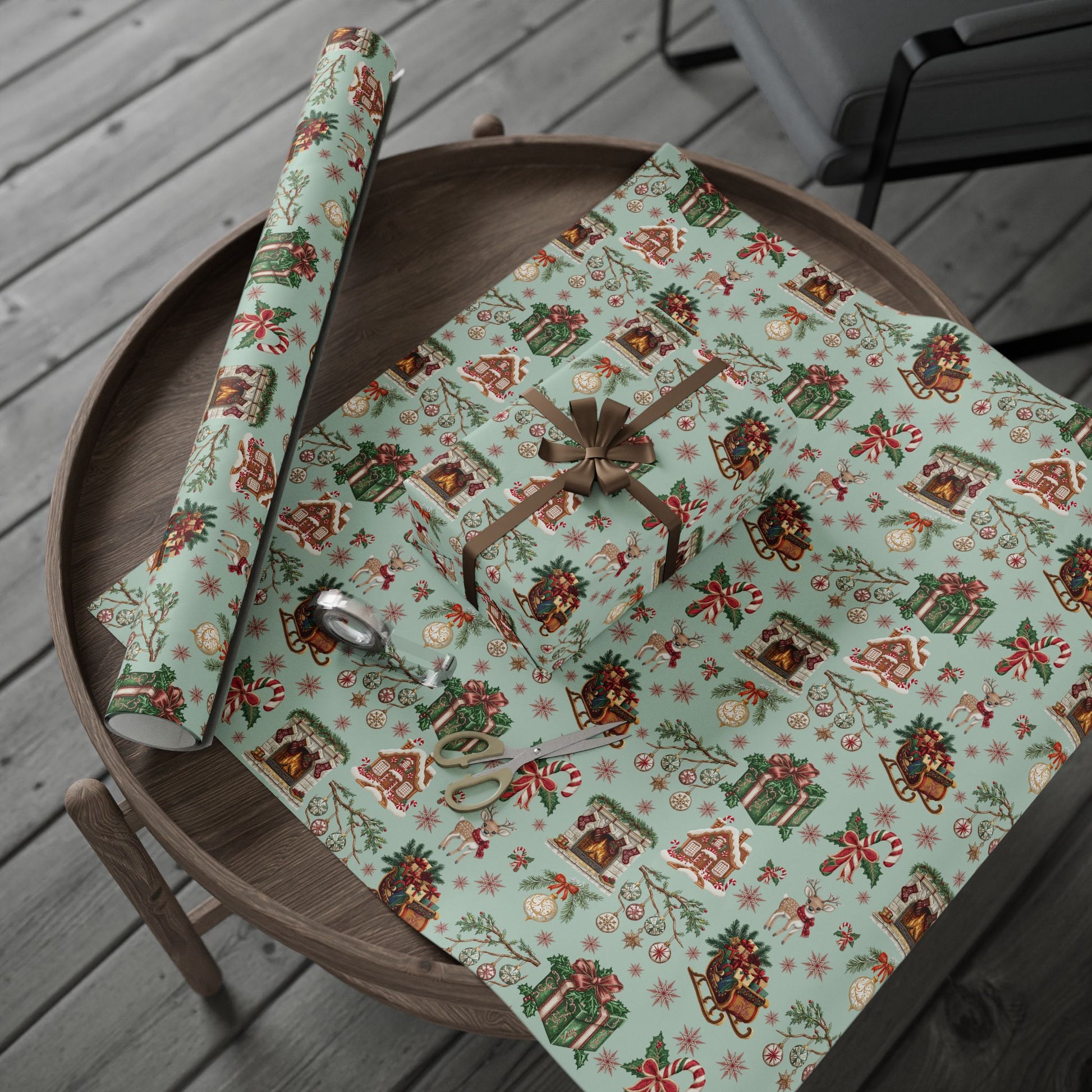 Vintage Christmas Wrapping Paper Festive Holiday Gift Wrap with Retro-Inspired Designs, Perfect for Christmas Presents, Crafting, & Holiday Decor – Premium Quality