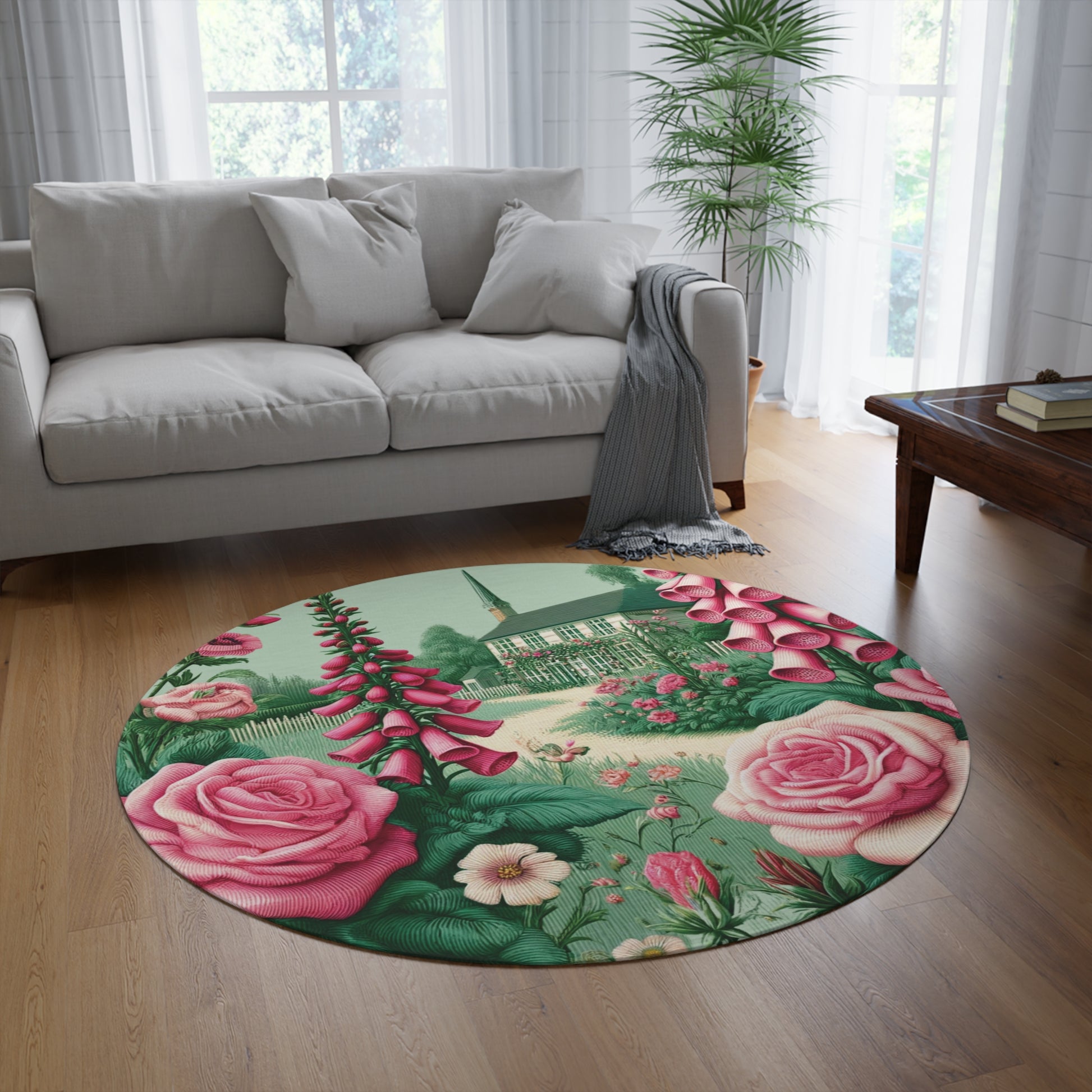 Shabby Chic Blossoms Bold Pink Roses and Country Cottage Garden Vintage Style Bedrooms, Hallways, and Home Offices Featuring Luxurious Design interior Livingroom - MRSBYVALLE