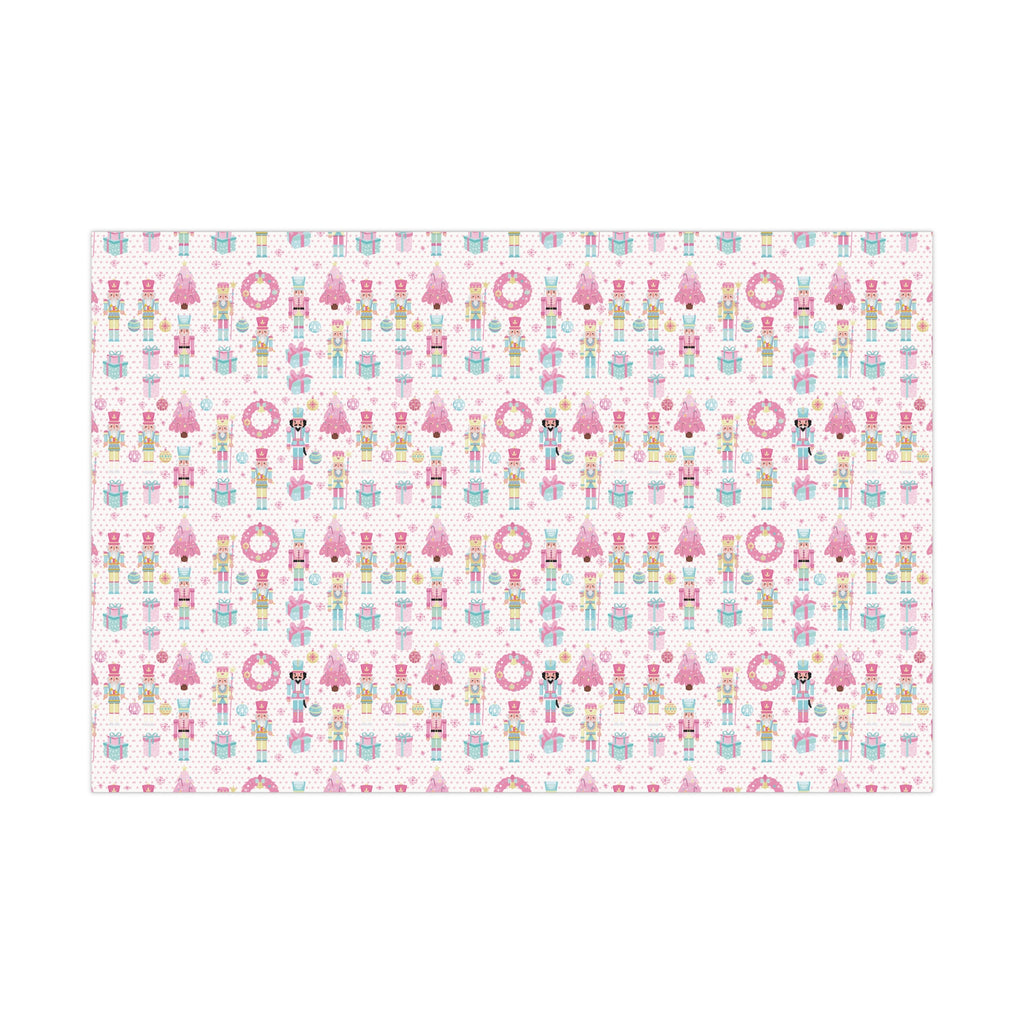 Pink Christmas Nutcrackers Wrapping Paper | Vibrant Seasonal Blooms | Perfect for Thanksgiving, Birthdays, Special Occasions | Premium Quality Gifts Moms - MRSBYVALLE