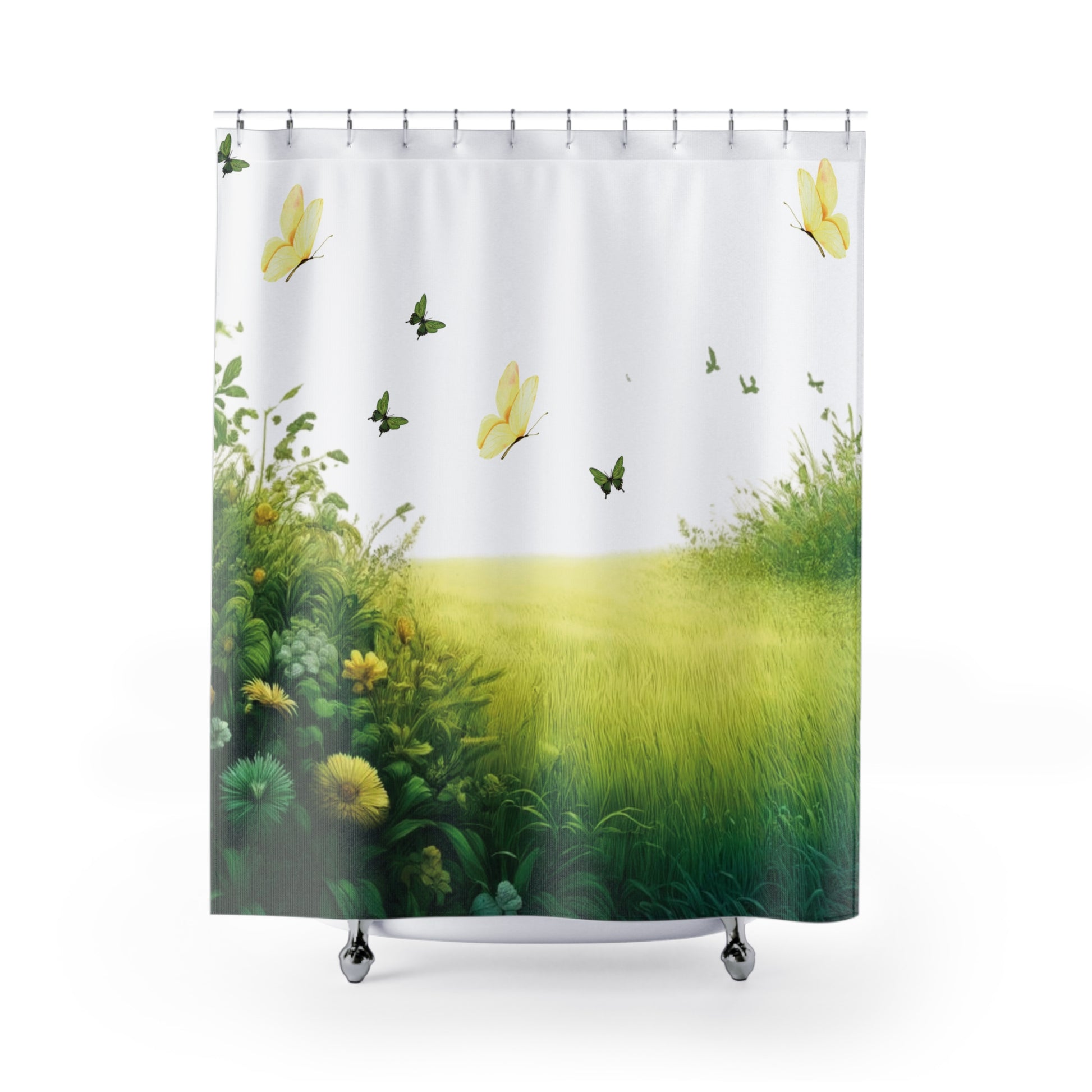 New House Shower Curtain Spring Meadow A Dance of Grass and Blooms Luxurious Bathroom Decor, Ideal Housewarming Wedding Gift for Mom Bridal Shower Gift Newlywed.