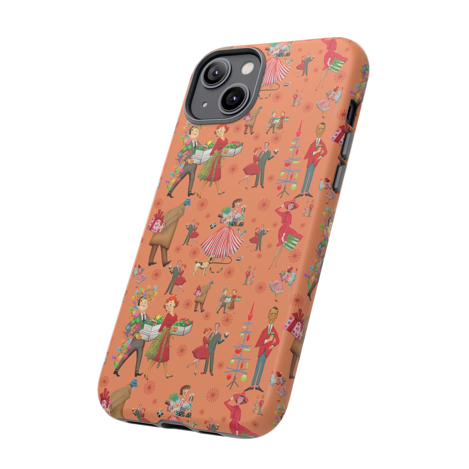 Retro Christmas 50s Phone Case Unique Holiday Protection for Your Device | Stylish & Durable Cover Gift for Her Phone 17, 16, 15, Samsung iPhone Accessory Gift for Her