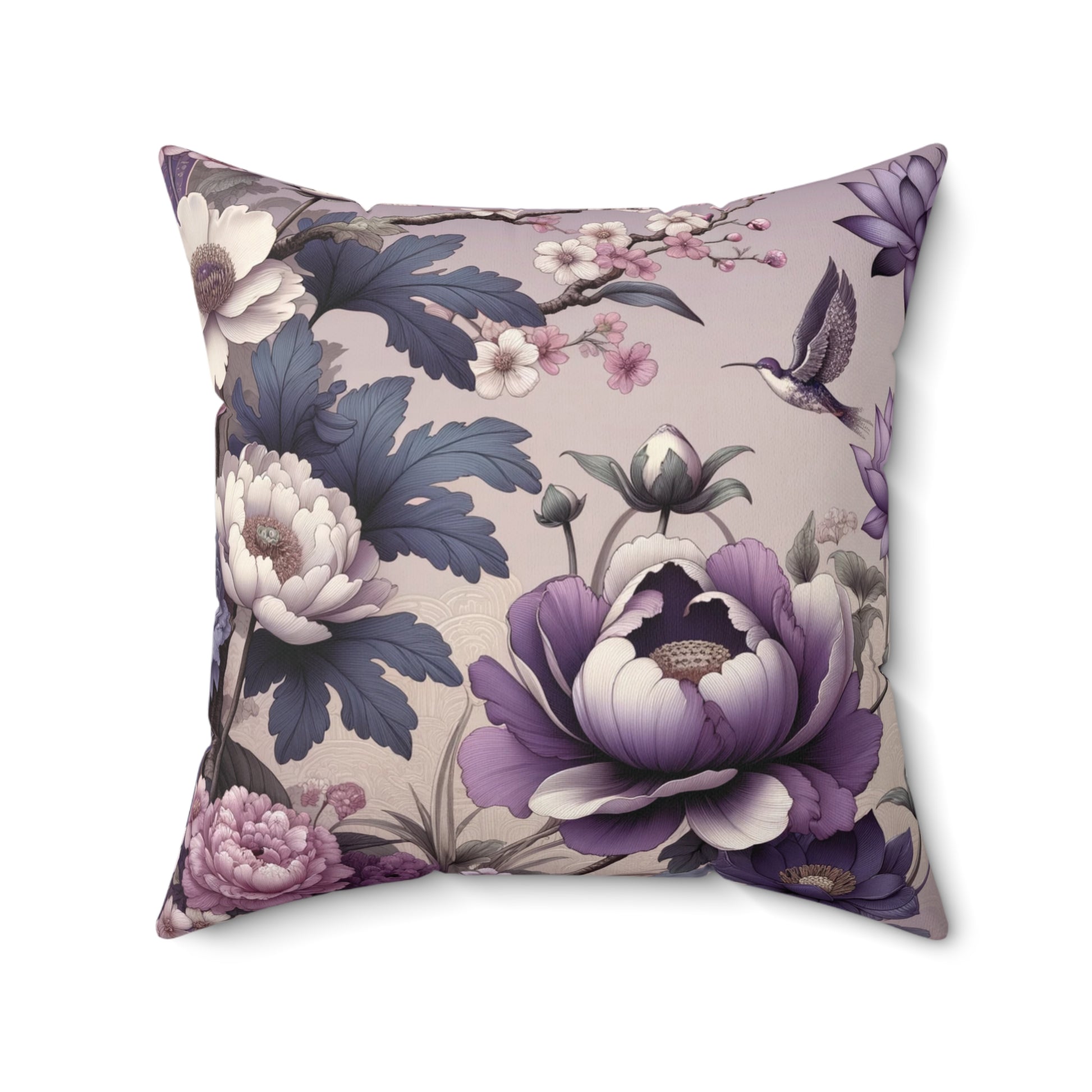 Purple Garden Elegance: Shabby Chic Bold Floral Pillow Country Cottage Garden Decor Bedroom Pillow Gift for Mom, Housewarming Gift Living Room Comfort for Bedroom or Housewarming Gift New House, Bridal Shower Gift - MRSBYVALLE